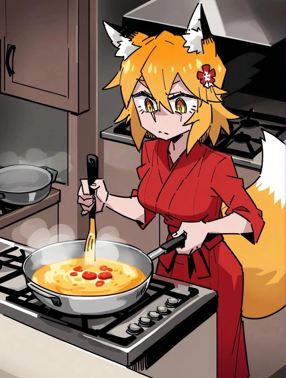 Senko is cooking - My, Neural network art, Нейронные сети, Anime, Sewayaki Kitsune No Senko-san, Senko-San, Longpost