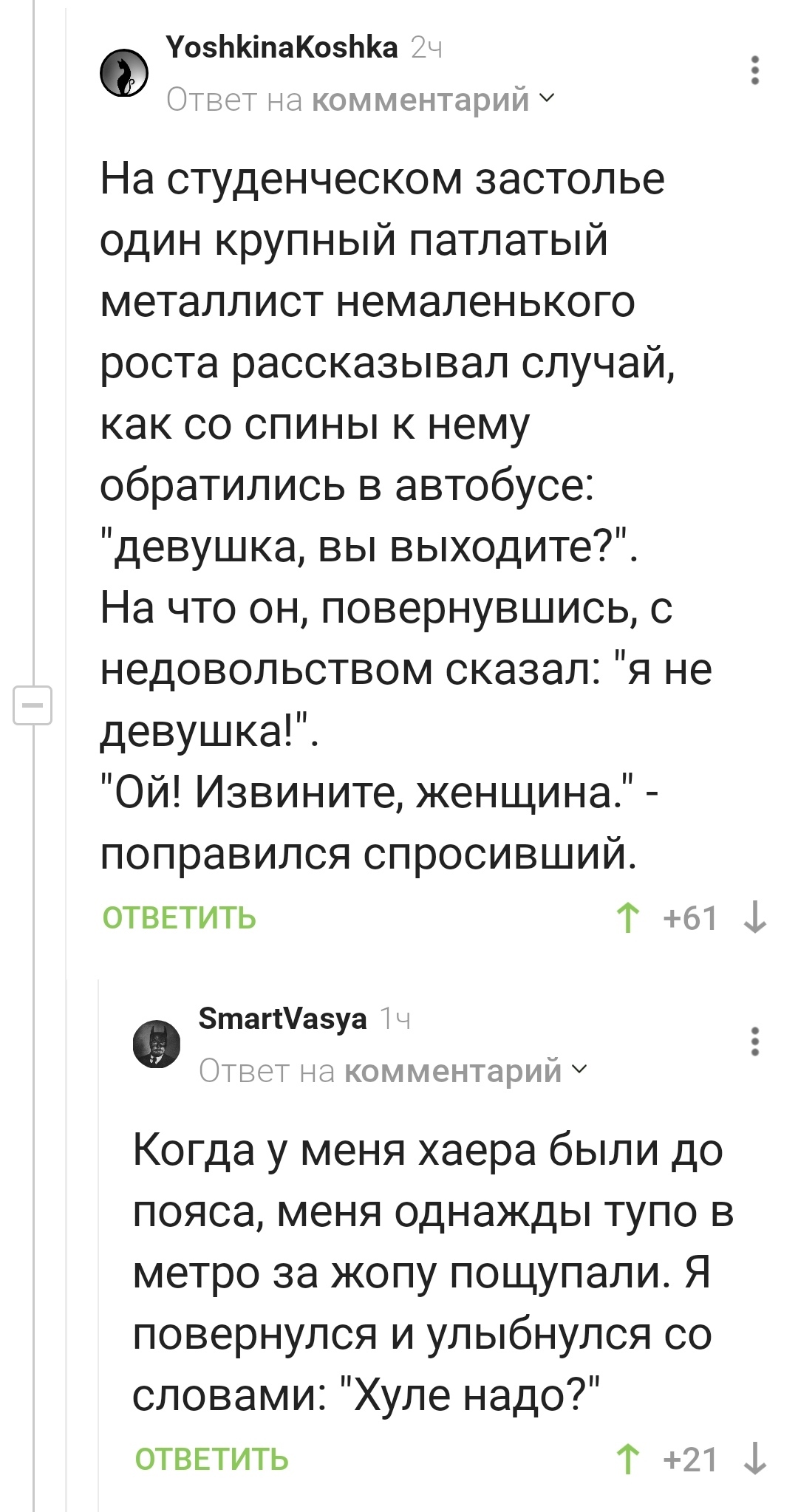 Когда отрастил длинный хаер... - Длинные волосы, Ошибка, Комментарии на Пикабу, Мат, Скриншот