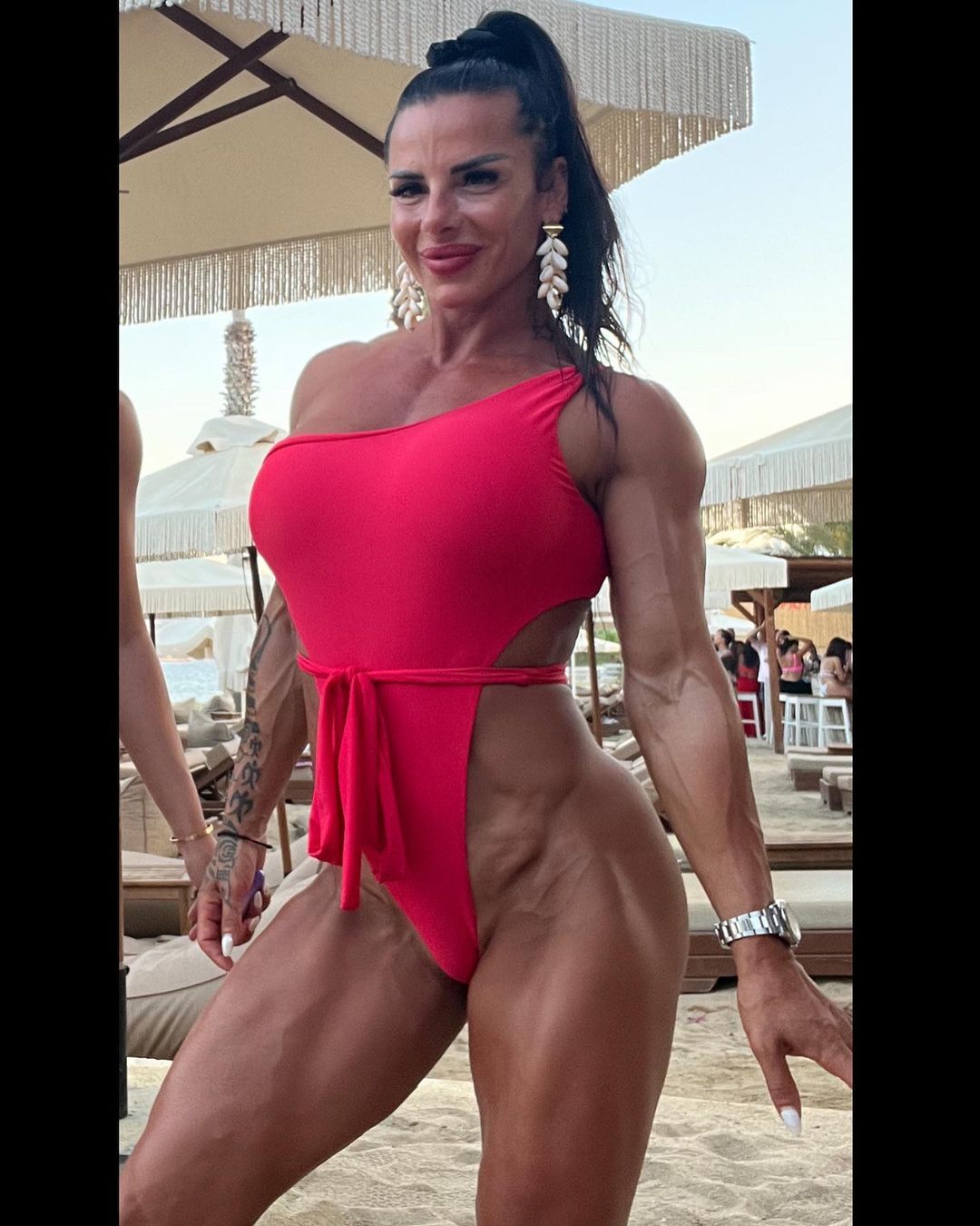 Tereza Pantela Da Cruz Frederico - Strong girl, Body-building, Sport, Tan, Swimsuit, Bikini, Beach, Relief, Workout, Instagram (link), Longpost