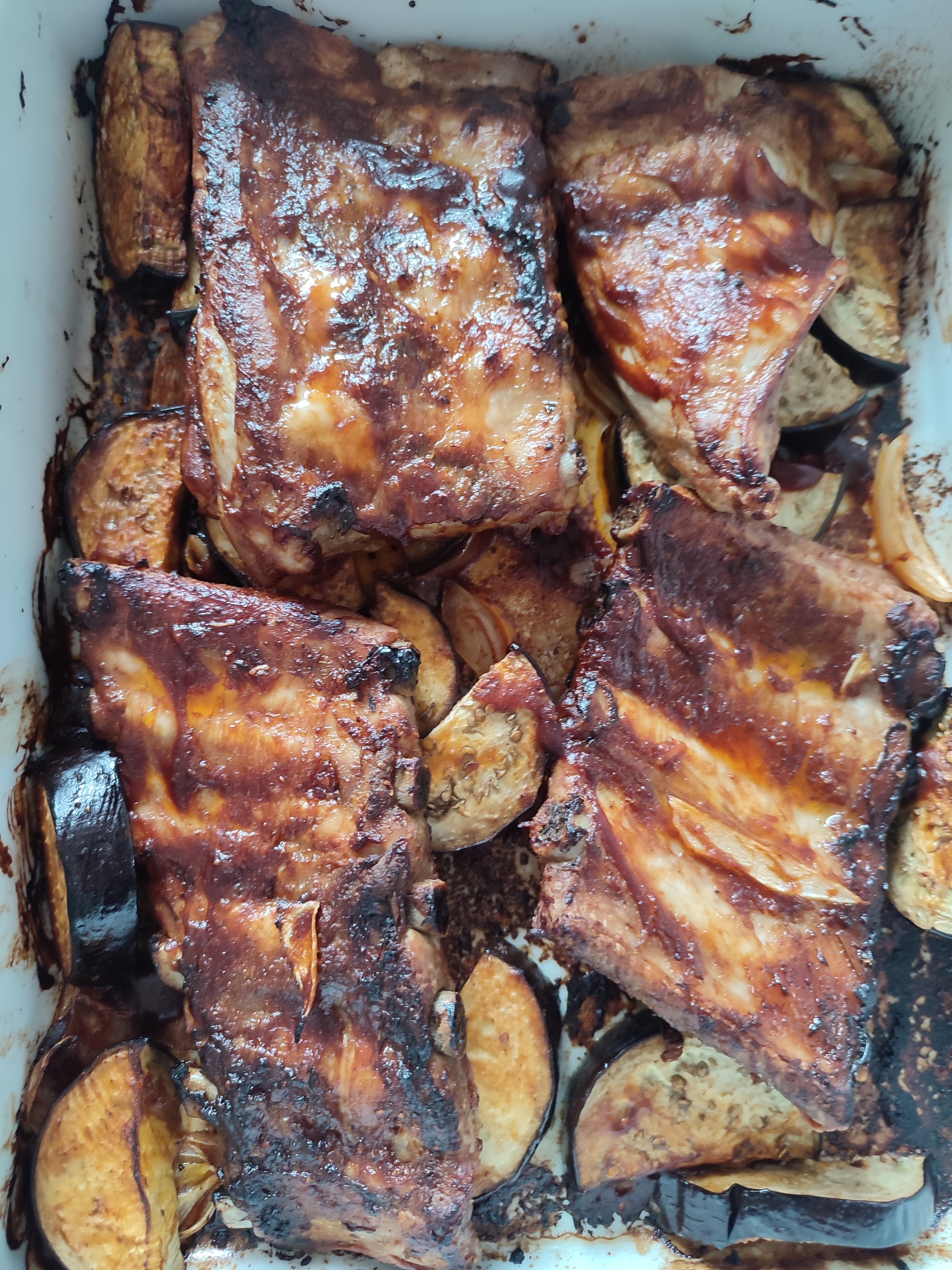 Baked pork ribs - My, Pork, Dinner, Longpost, Meat, Food, Preparation, Ribs