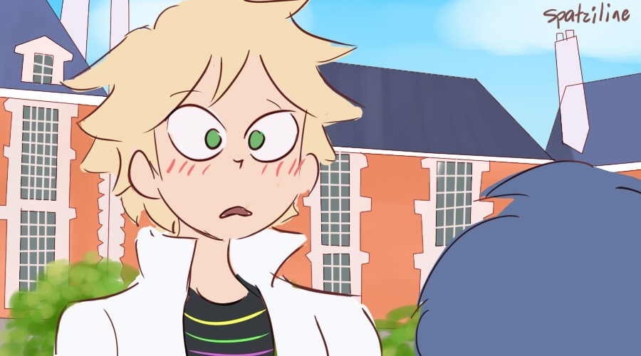 Well, judging by the fact that you can’t recognize each other without suits, he’s not the only one... - Comics, Art, Lady Bug and Super Cat, Cartoons, Chat Noir, Marinette, Spatziline, Longpost