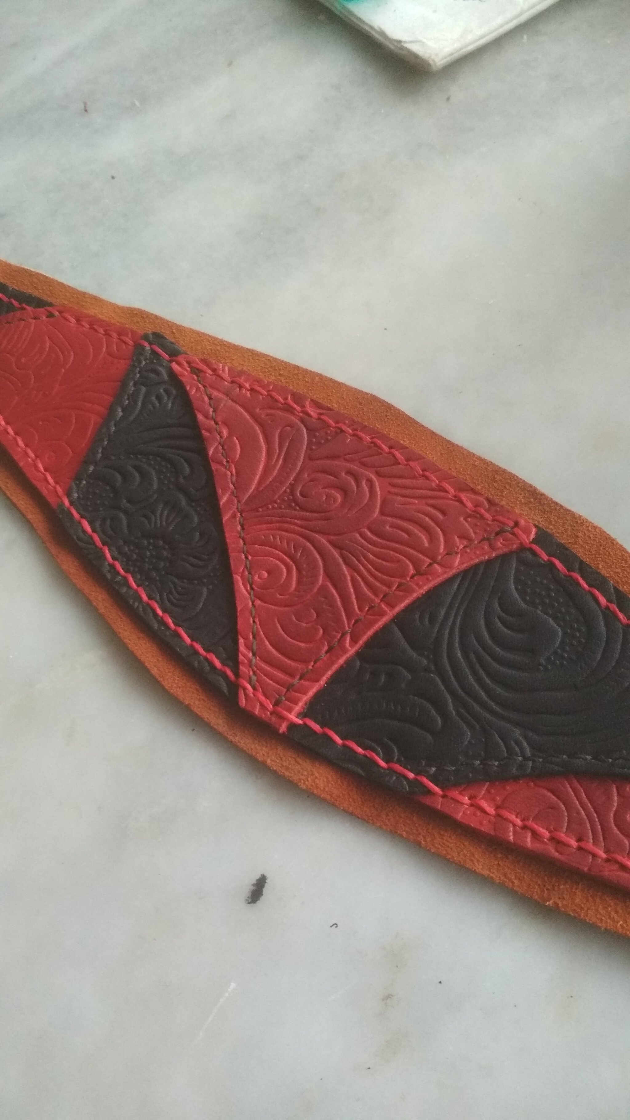 Collar for a female dog (prevented Peekab from writing a post with a provocative title that included the word B*tch)! - My, Leather, Leather products, Natural leather, Handmade, Needlework, Needlework with process, Longpost