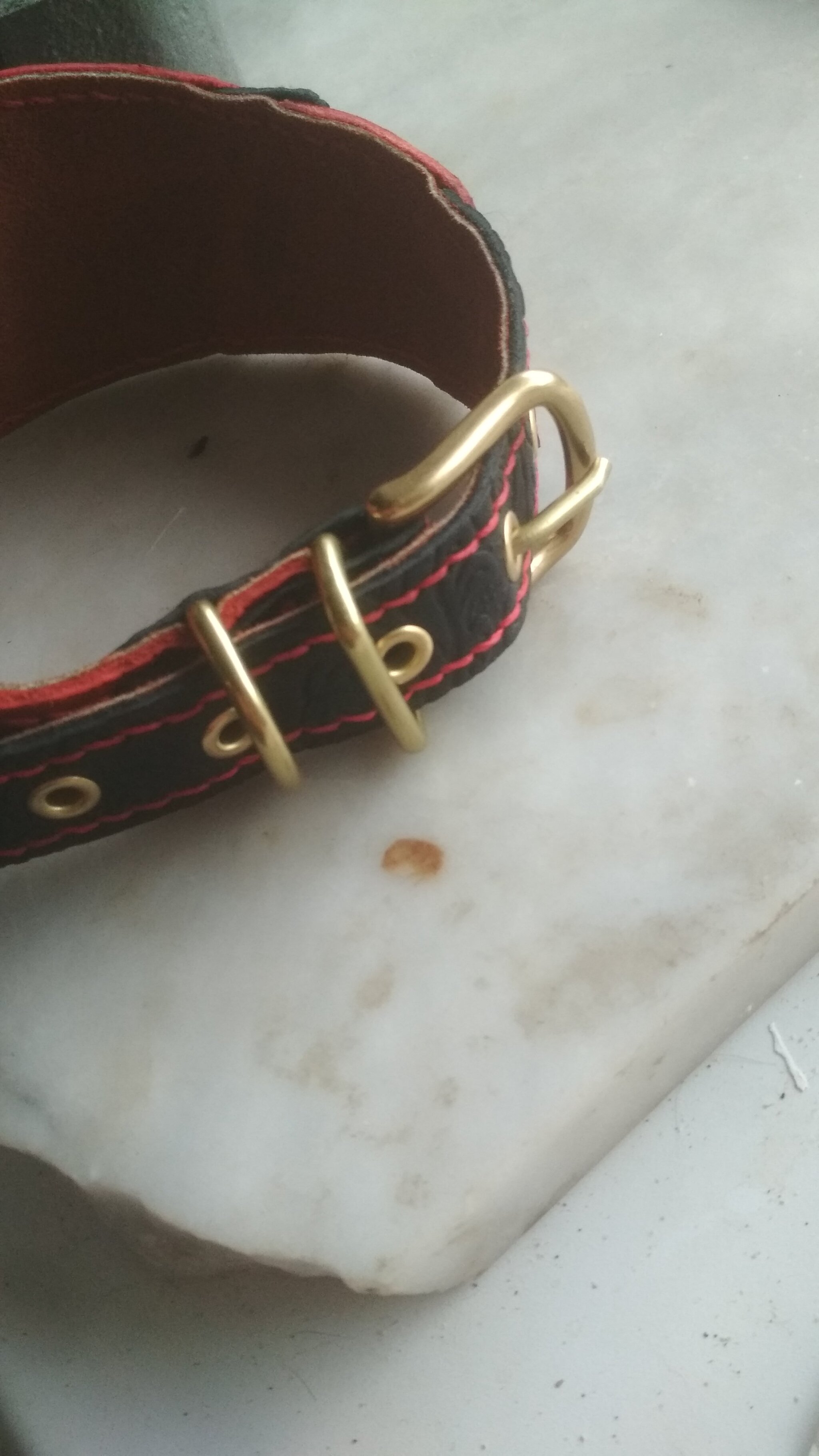 Collar for a female dog (prevented Peekab from writing a post with a provocative title that included the word B*tch)! - My, Leather, Leather products, Natural leather, Handmade, Needlework, Needlework with process, Longpost