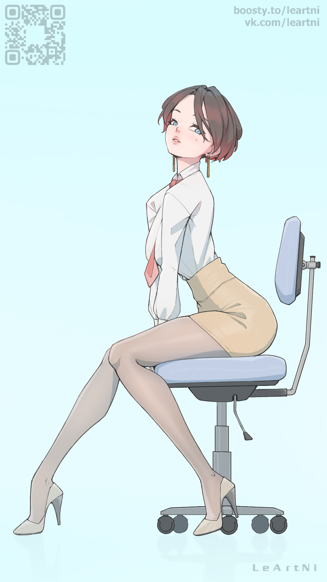 Office - My, Anime, Anime art, Girls, Drawing