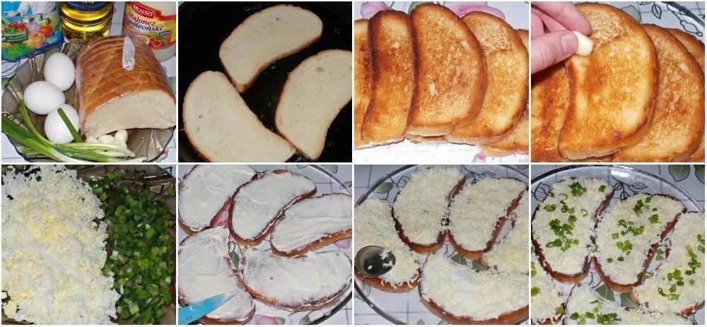 Toasts with garlic and egg for 100 wooden - Telegram (link), Food, Recipe, Cooking, Snack, Preparation