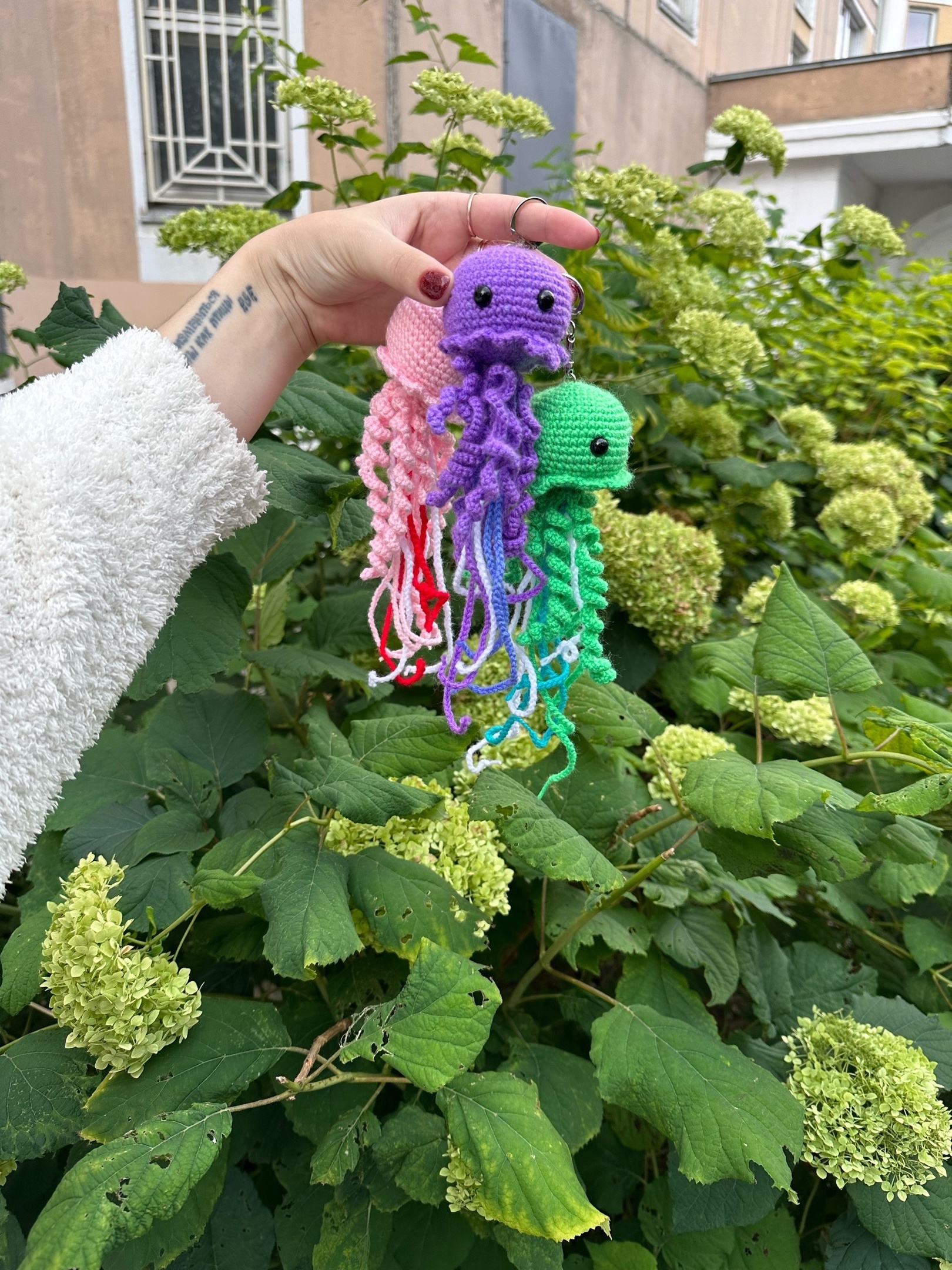 Jellyfish - With your own hands, Needlework without process, Amigurumi, Crochet, Knitting, Handmade, Needlework, Author's toy, Knitted toys, Keychain, Jellyfish, Telegram (link), VKontakte (link), Longpost