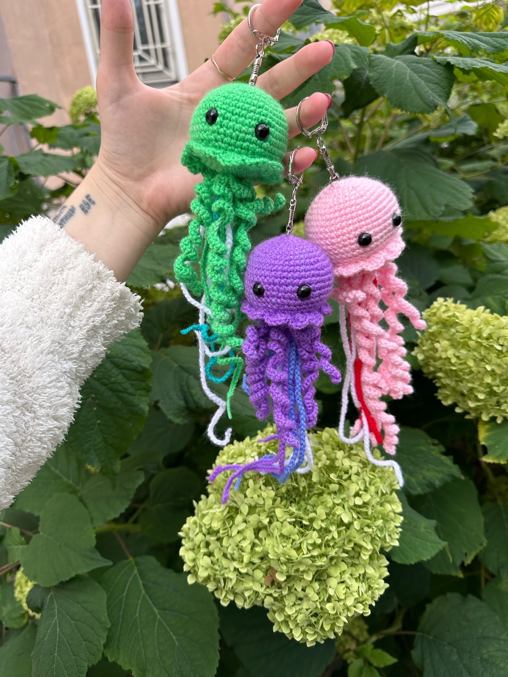 Jellyfish - With your own hands, Needlework without process, Amigurumi, Crochet, Knitting, Handmade, Needlework, Author's toy, Knitted toys, Keychain, Jellyfish, Telegram (link), VKontakte (link), Longpost