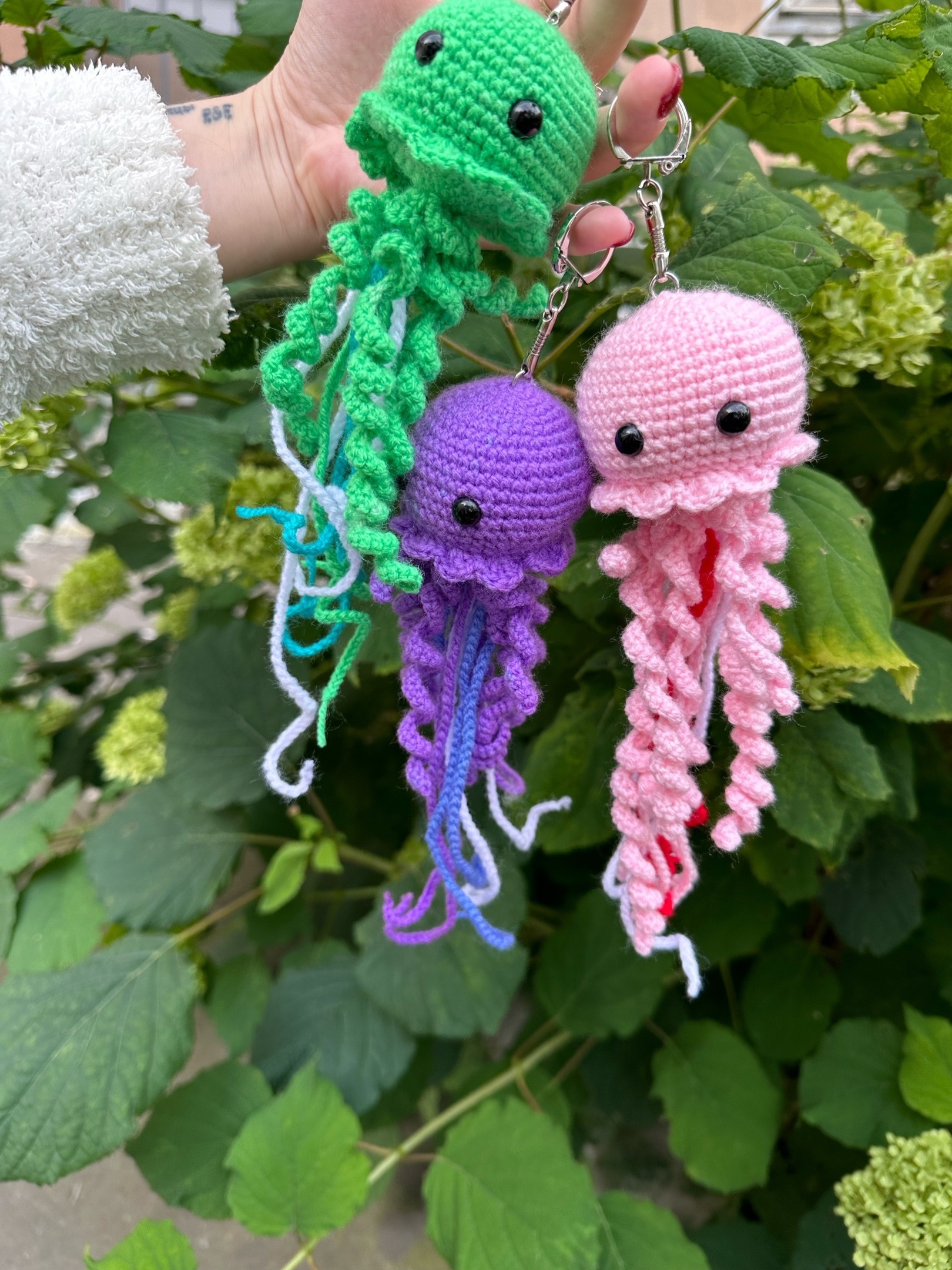 Jellyfish - With your own hands, Needlework without process, Amigurumi, Crochet, Knitting, Handmade, Needlework, Author's toy, Knitted toys, Keychain, Jellyfish, Telegram (link), VKontakte (link), Longpost