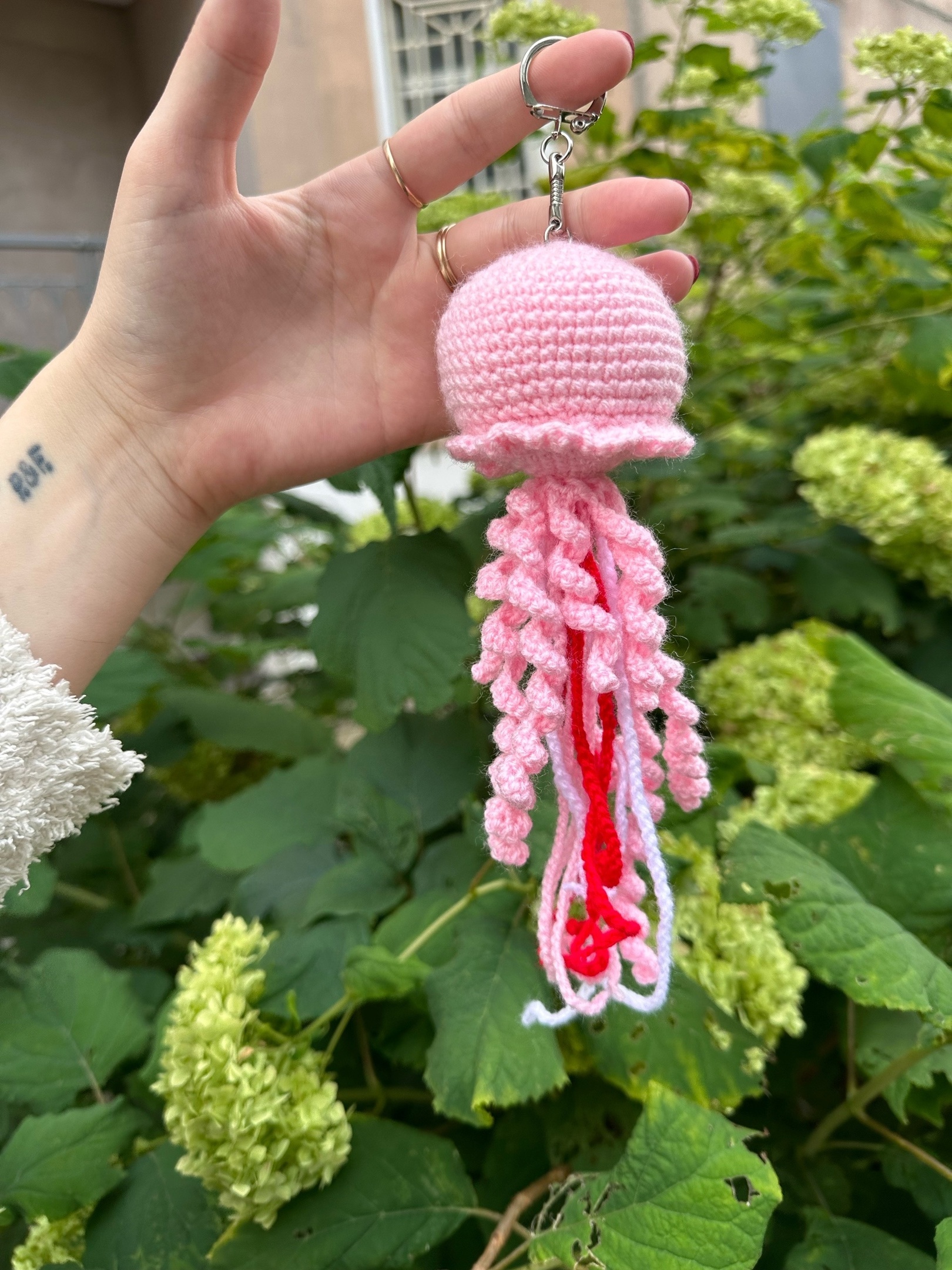 Jellyfish - With your own hands, Needlework without process, Amigurumi, Crochet, Knitting, Handmade, Needlework, Author's toy, Knitted toys, Keychain, Jellyfish, Telegram (link), VKontakte (link), Longpost