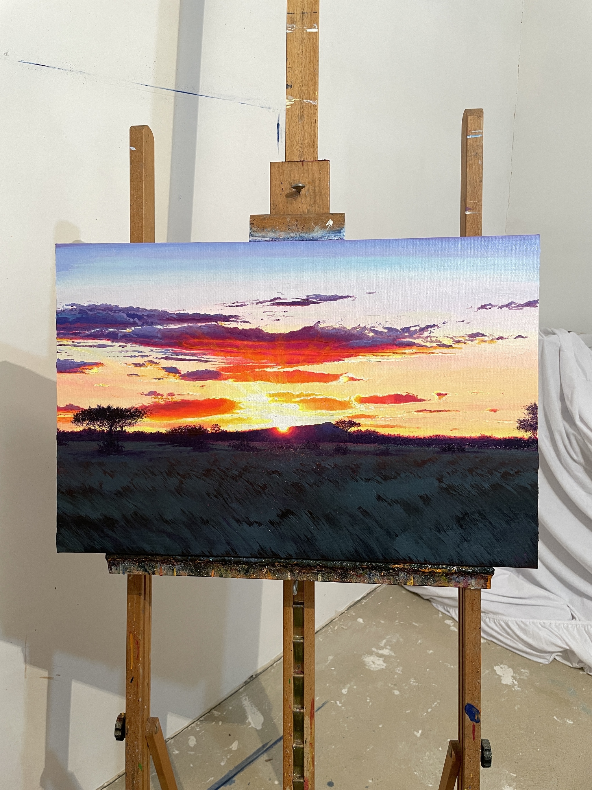 Scarlet sunset - My, Art, Artist, Art, Painting, Painting