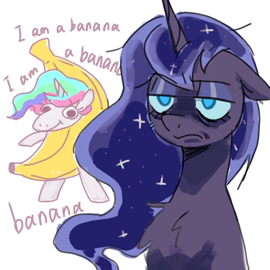 Im a banana! - My little pony, Princess celestia, Princess luna