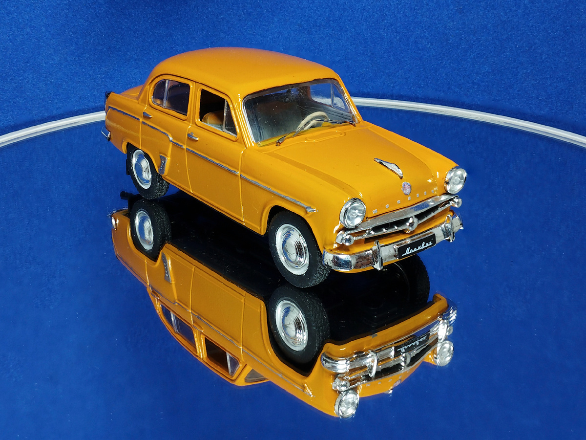 Orange Moskvich-407. How to put a vivid memory on your shelf. Creating a 1:43 scale model with electrification - My, Collecting, Modeling, Scale model, Collection, Moskvich, Mzma, Electrification, Girls, 1:43, Deagostini, Stand modeling, Serzhik Modelist, Painting miniatures, Memories, Longpost