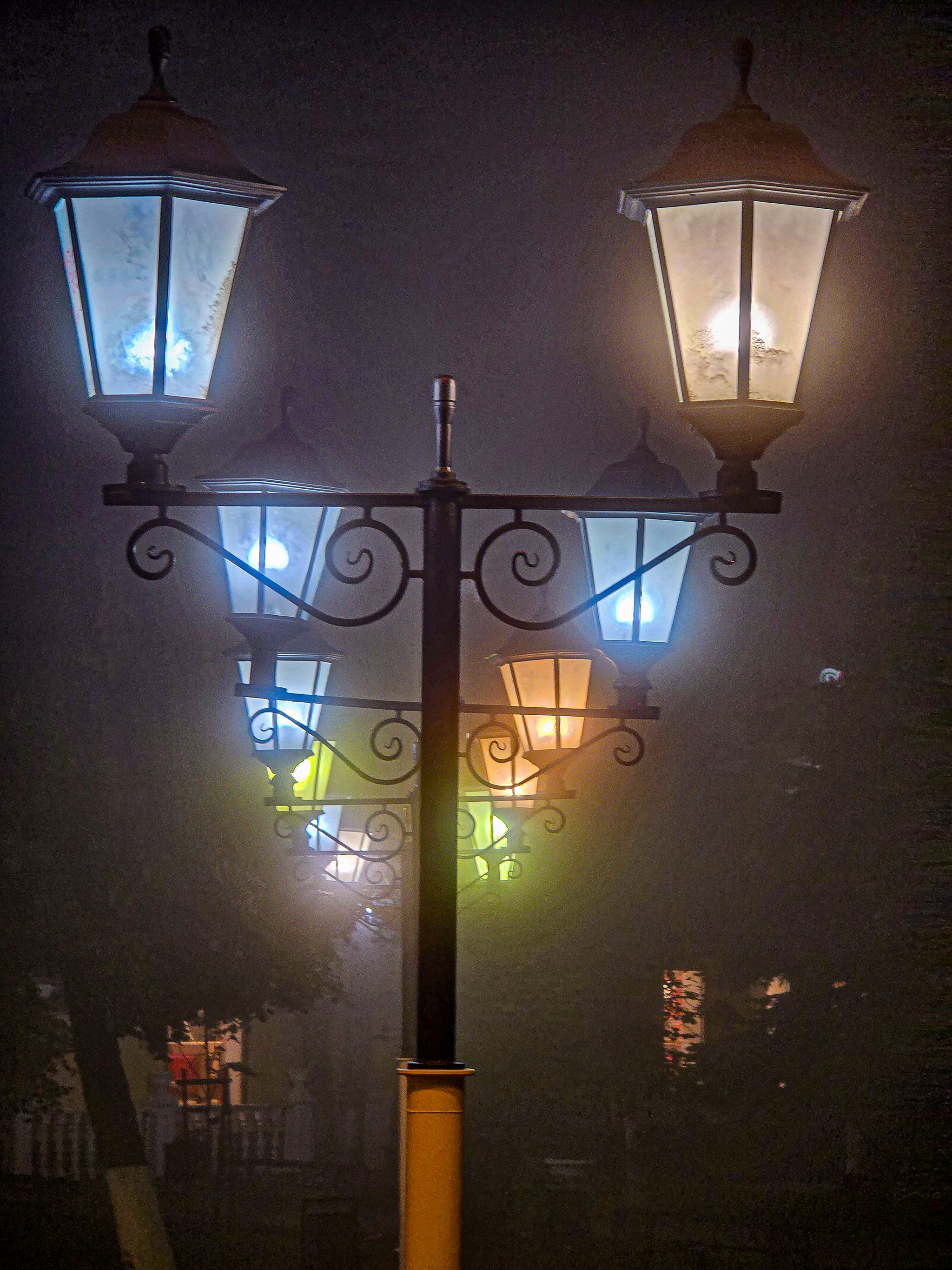 Fog - My, Mobile photography, Fog, City walk, Kaluga, Flowers, Night city, Longpost