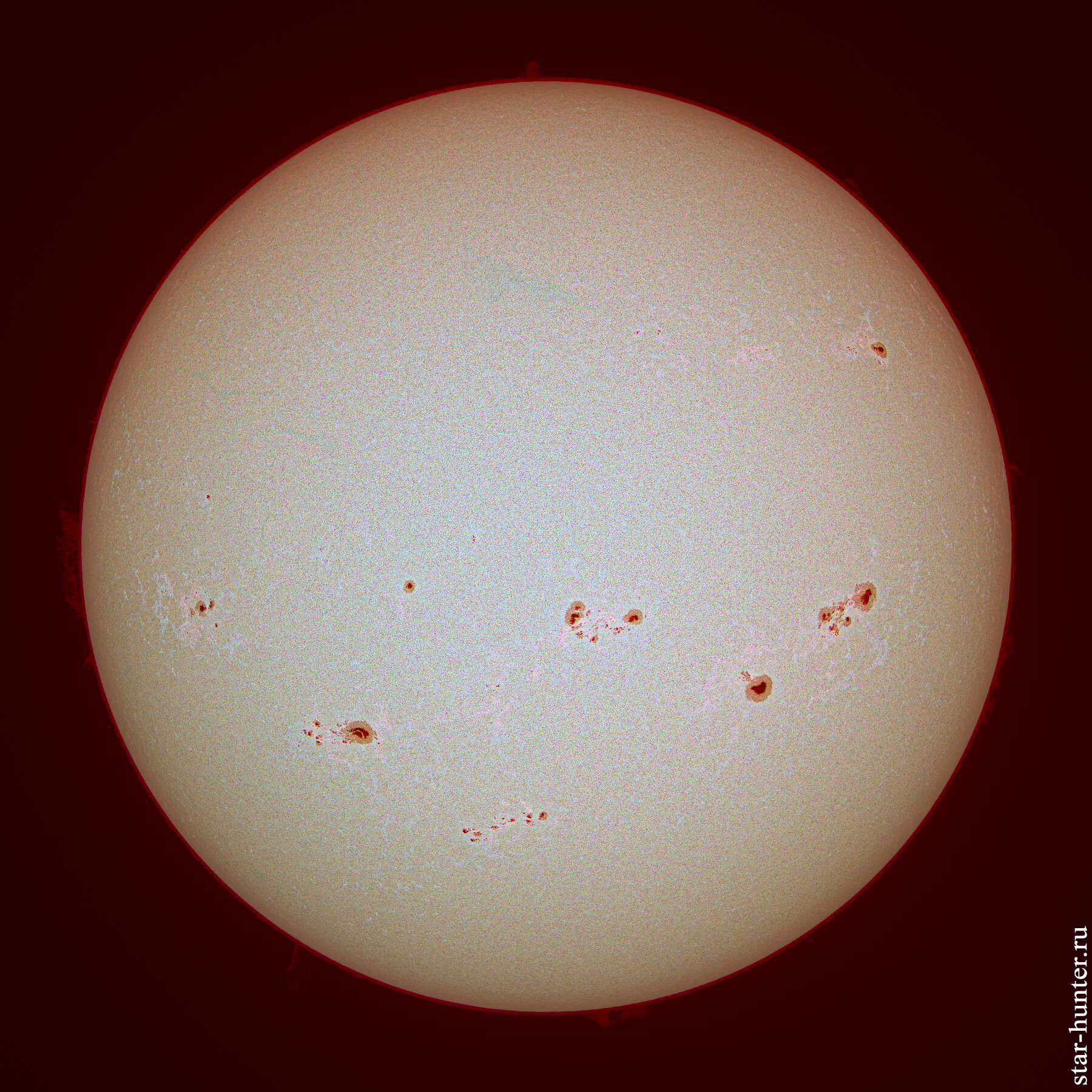 Multispectral Sun, August 24, 2024 - My, The sun, Astrophoto, Astronomy, Space, Starhunter, Anapa, Anapadvor