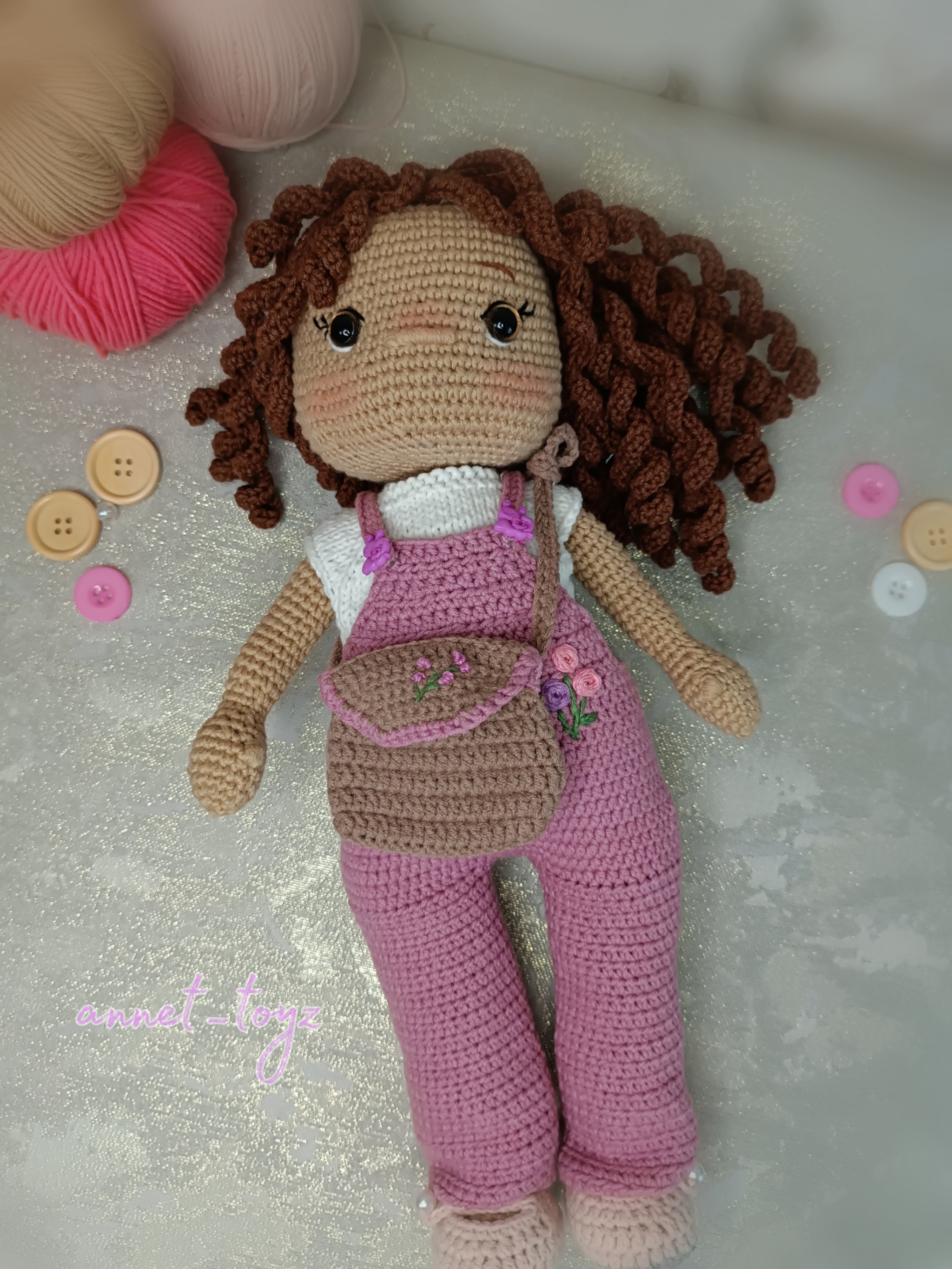 Curly doll - My, Knitting, Knitted toys, Doll, Interior doll, Textile doll, Amigurumi, Knitting, Decor, Decorative arts, Creation, Handmade, Sale, Longpost, Needlework without process