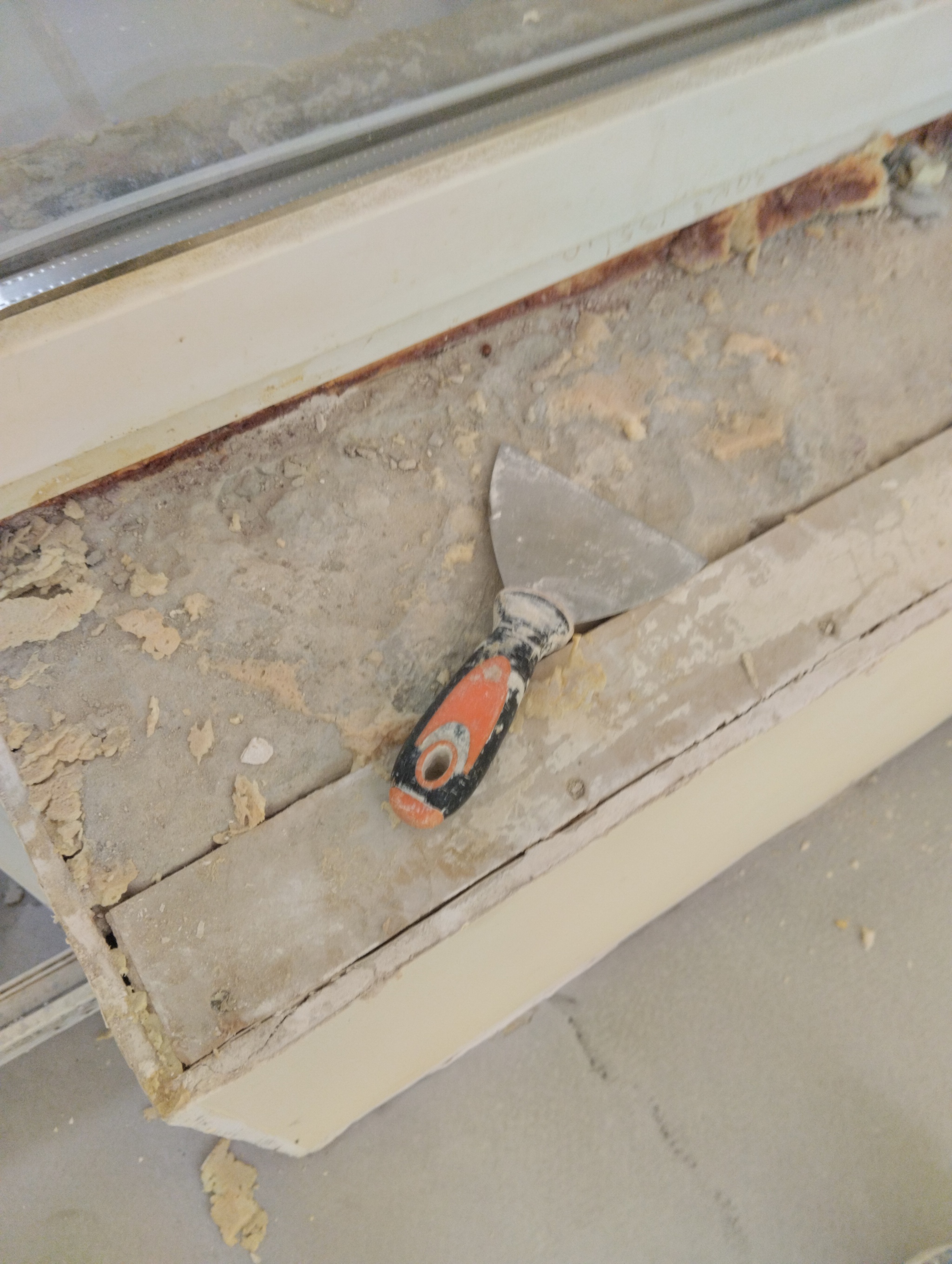 How to make it normal under the windowsill - My, Repair, Wallpaper, Home construction, Building, Decorative plaster, Master, Rukozhop, With your own hands, Mat, Longpost, Needlework with process