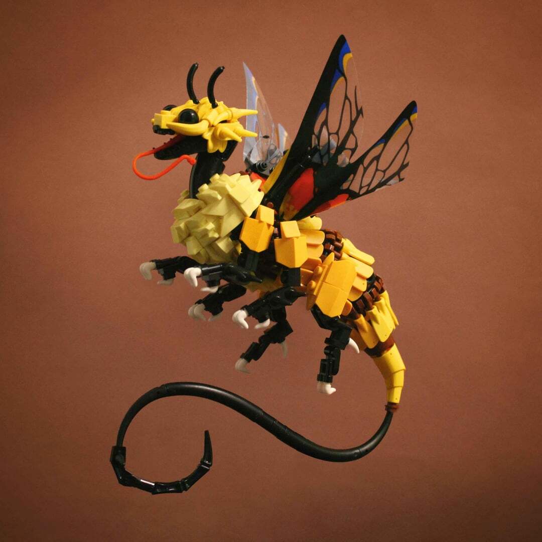 #MOCoftheday Have you been waiting for the monthly dragon from Jayfa? And here he is! August Bumblebee Dragon! - Lego, Moc, Constructor, Fantasy, Assembly