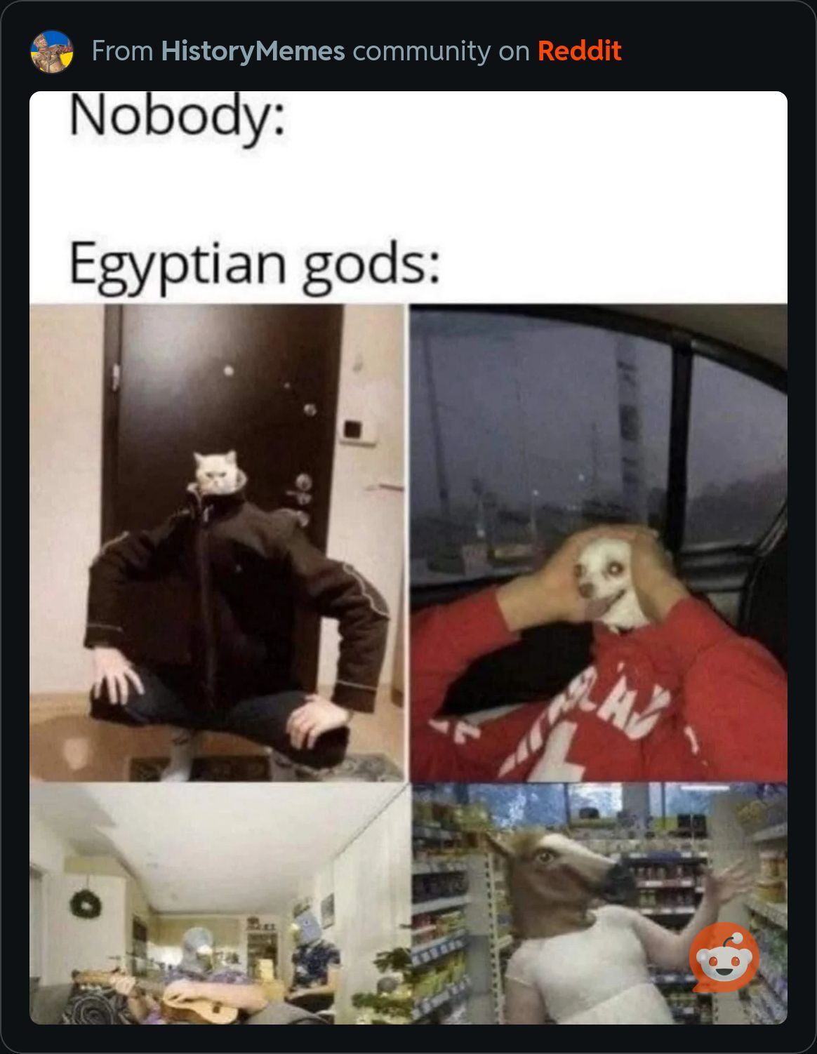 No one, absolutely no one. Egyptian gods: - Memes, Animals