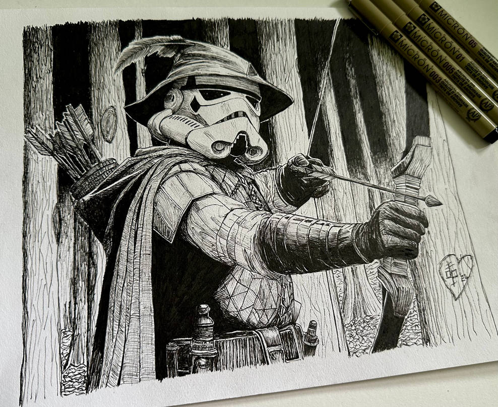 Robin StormHOODer - Star Wars, Star Wars stormtrooper, Robin the Hood, Onion, Traditional art