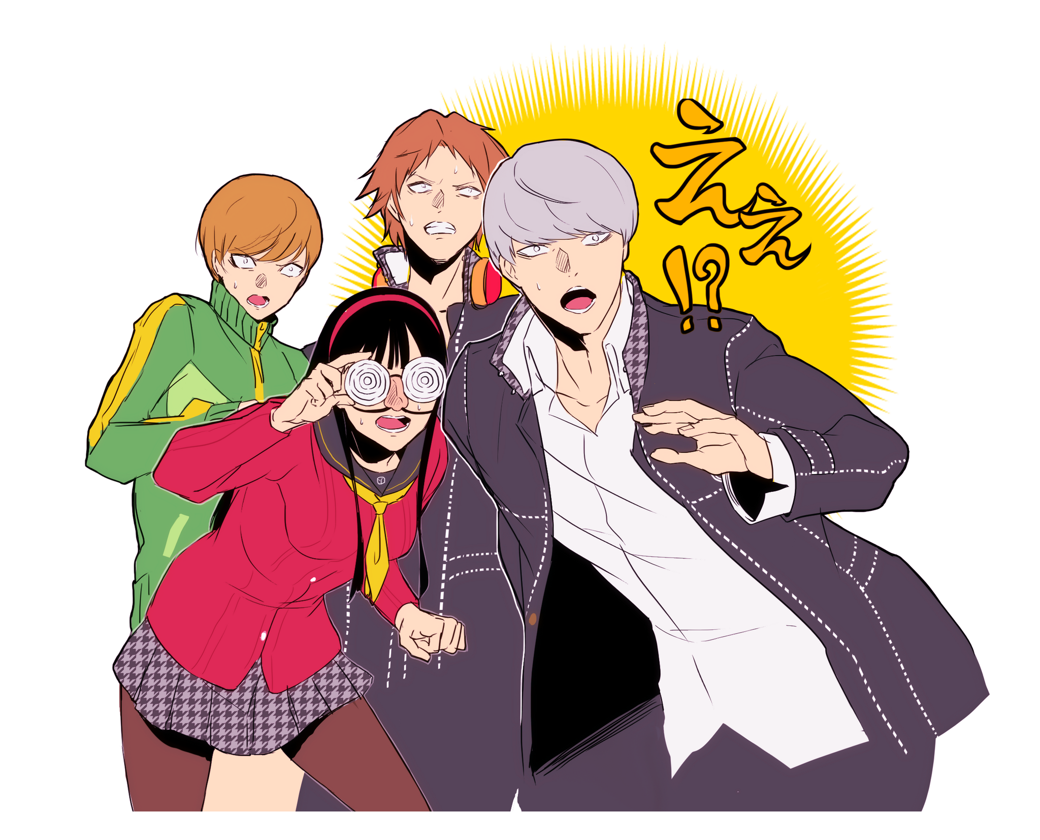 Detectives - Art, Anime, Anime art, Persona, Persona 4, Chie Satonaka, Games, Game art, Amagi Yukiko, Longpost