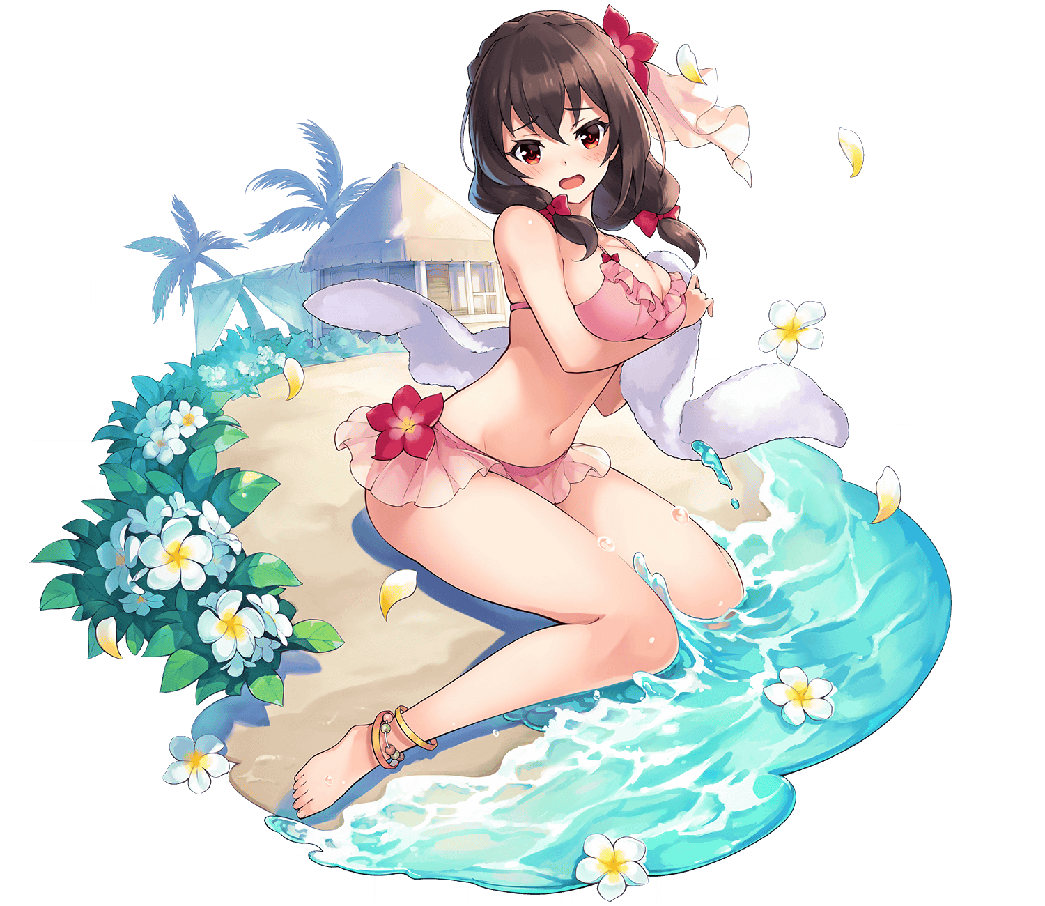 You ended up on a desert island with Yunyun - Anime, Anime art, Yunyun, Konosuba, Swimsuit