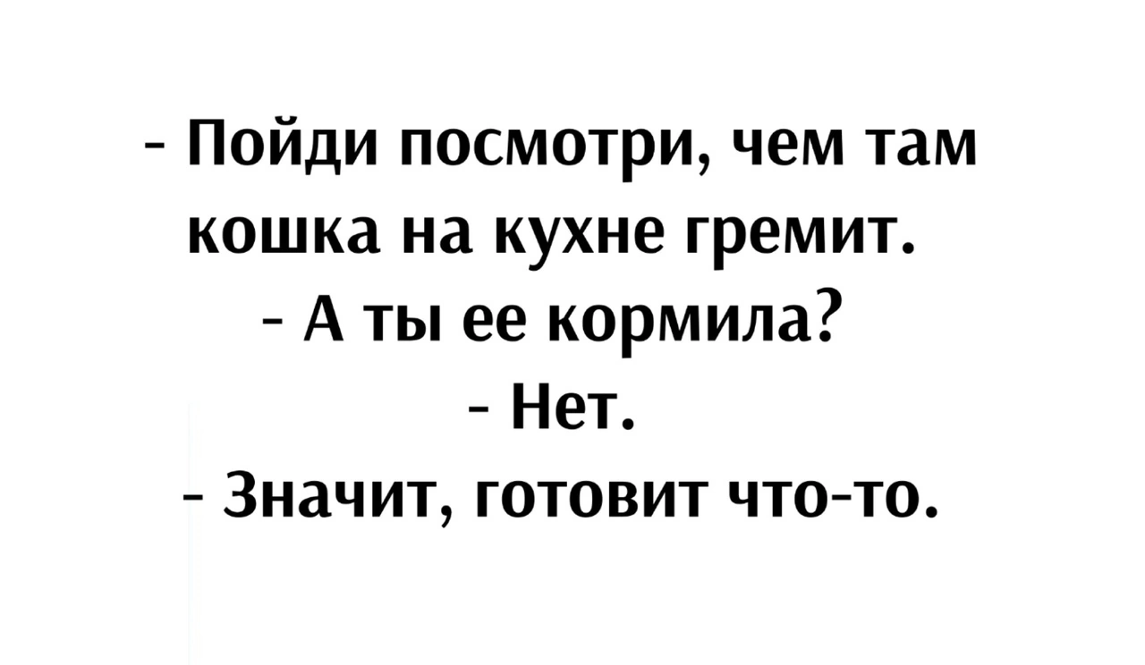 Надо свою попробовать не кормить, может и готовить научится))) - Картинка с текстом, Текст, Юмор, Длиннопост