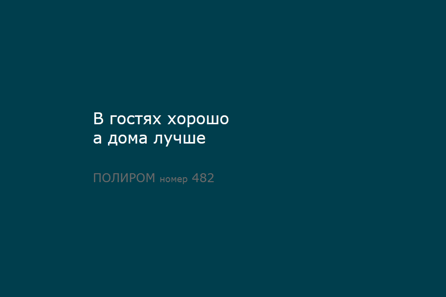 ПОЛИРОМ номер 482 - Вывод, Наблюдение, Пословицы и поговорки