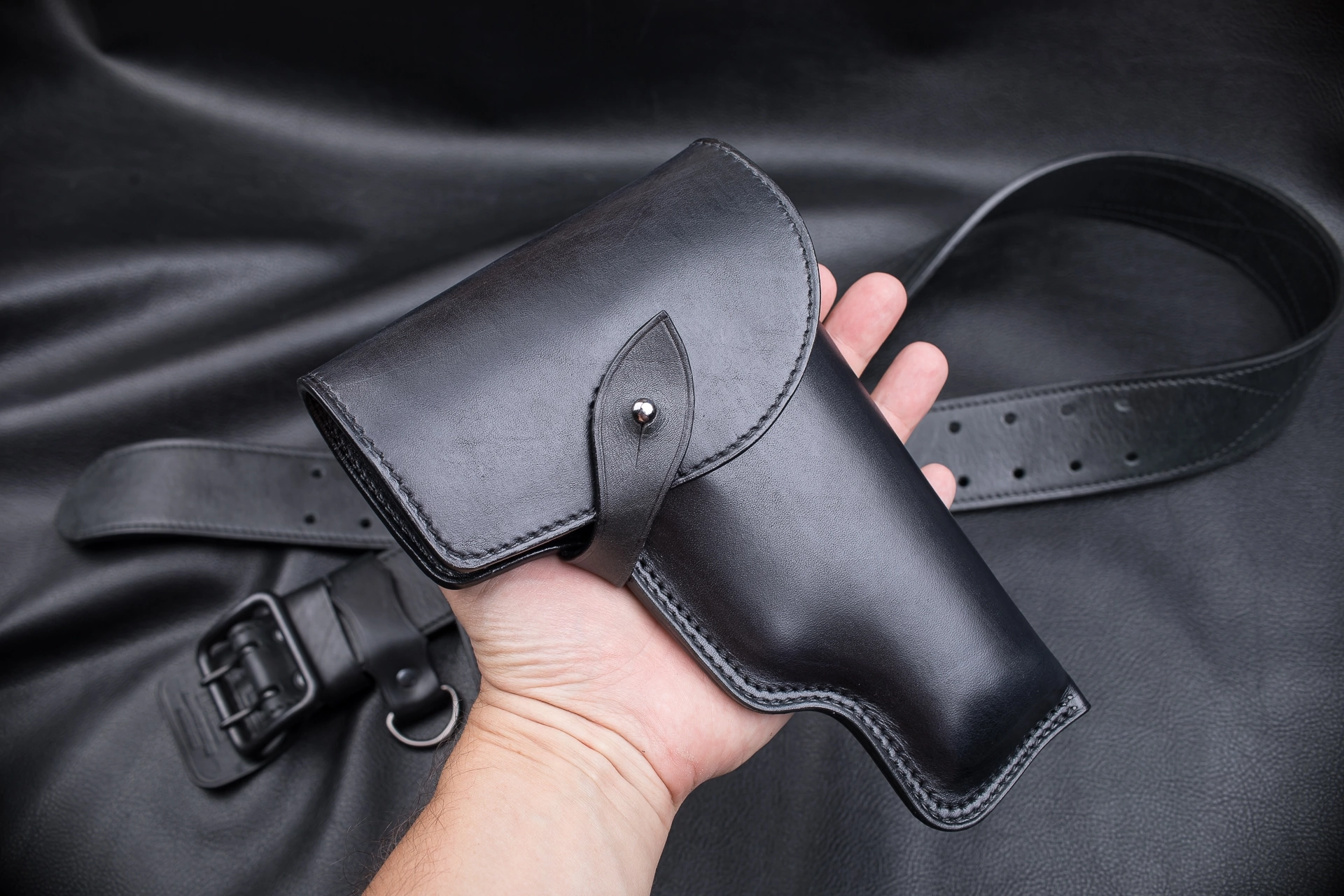 Handmade Lebedev PLC pistol holster - My, Holster, Lebedev pistol, Plc, With your own hands, Needlework without process, Natural leather, Longpost