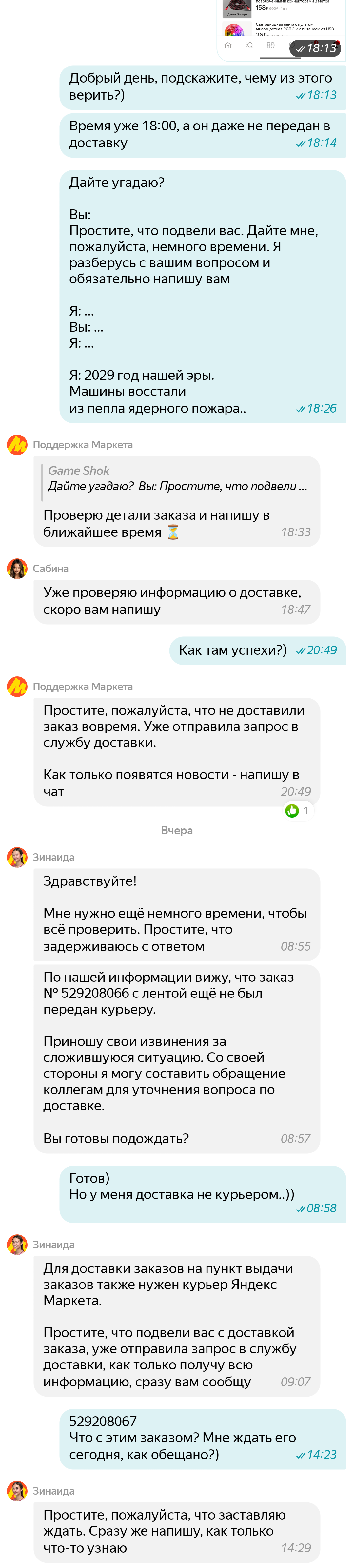 We have a heartfelt chat with Yandex support - My, Yandex., Yandex Market, Support service, Marketplace, Longpost