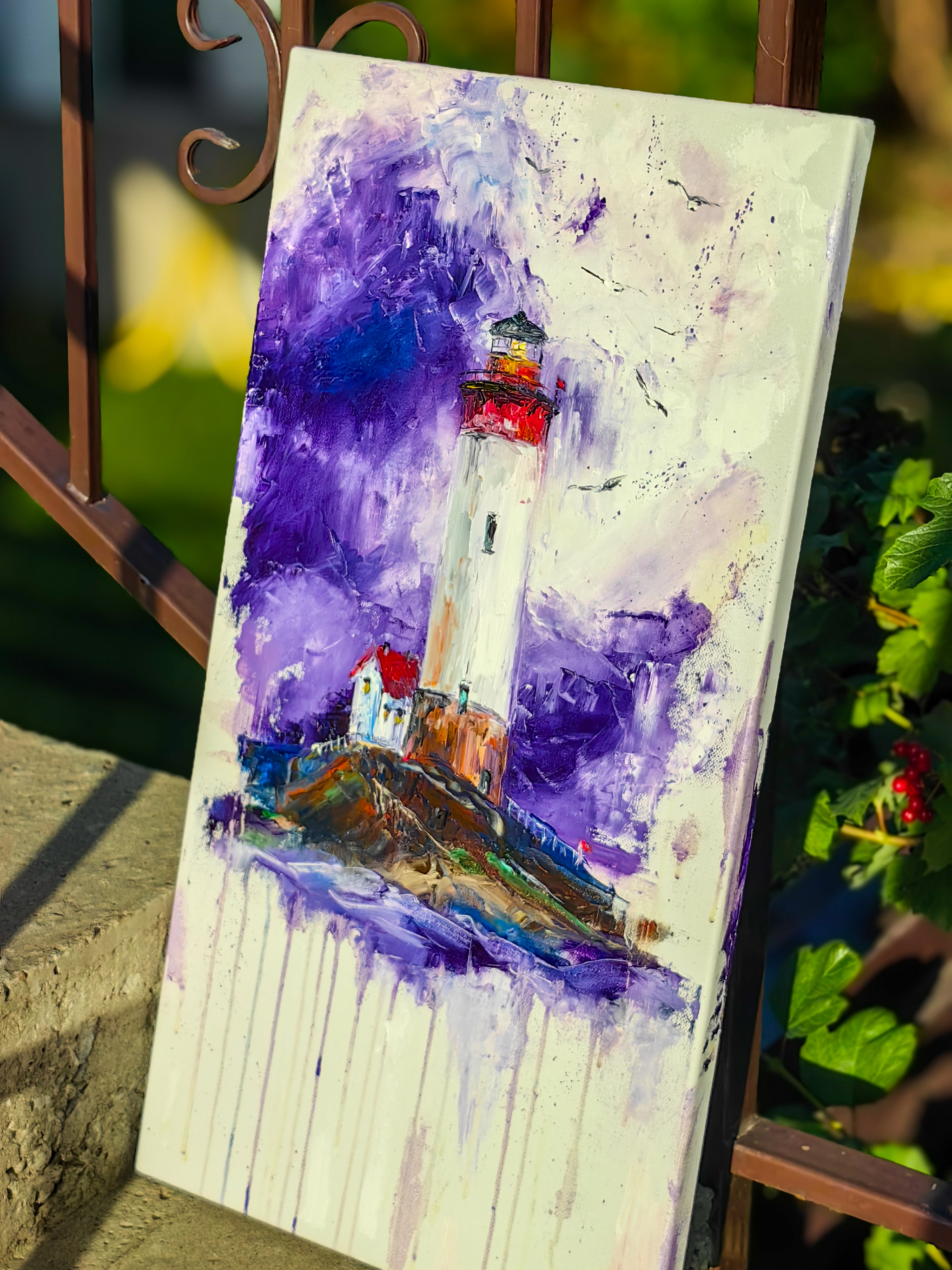 There is happiness in lighthouses - My, Lighthouse, Artist, Impressionism, Sea, Oil painting, Painting, Longpost