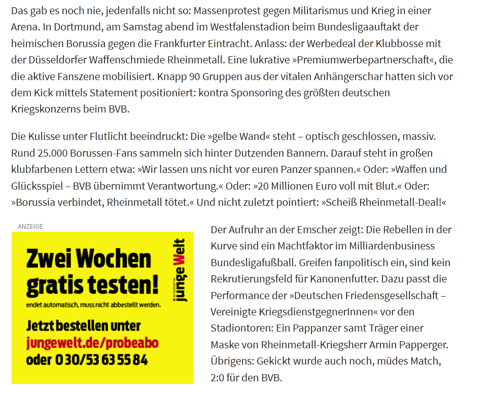 Германия: Протест против производителя оружия Рейнметалла - Германия, Спецоперация, Политика, Боруссия Дортмунд, Дортмунд, Футбол, Бундеслига, Rheinmetall, Длиннопост