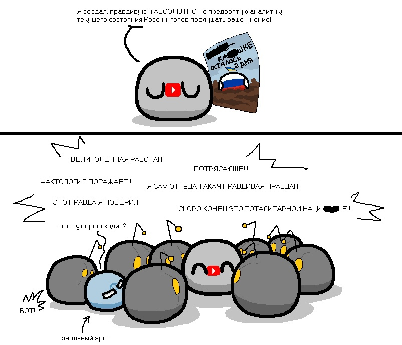 На смерть поэ... ТыТруба! - Countryballs, Комиксы, Картинка с текстом, Политика, Роскомнадзор, YouTube, ВКонтакте (ссылка), Длиннопост