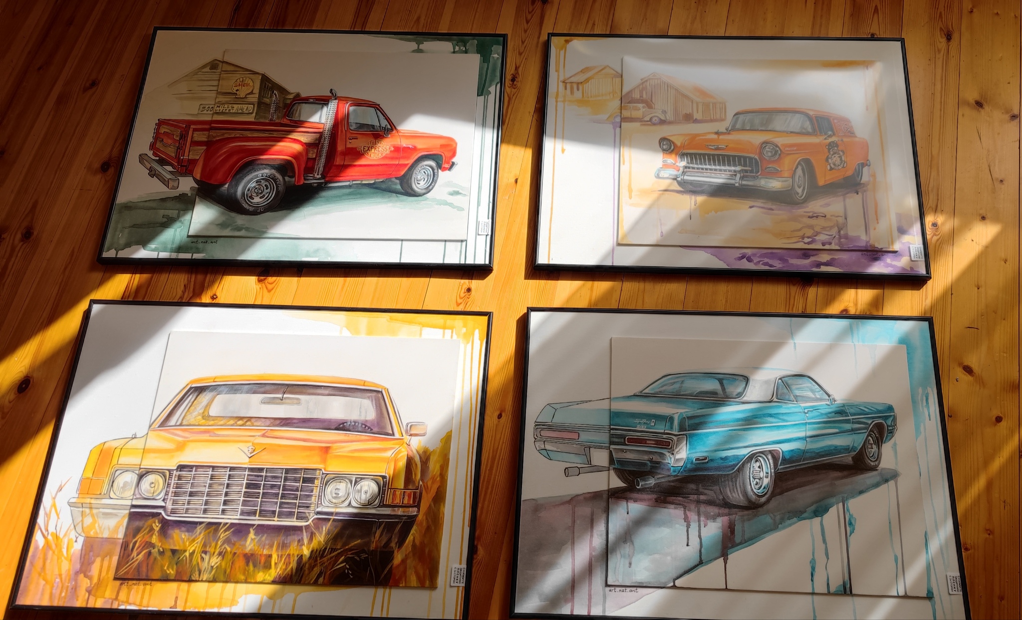 A series of paintings with American cars - My, Auto, Motorists, The americans, American auto industry, Cadillac, Plymouth, Chevrolet, Pickup, Car, Retro, Retro car, Retrotechnics, Longpost