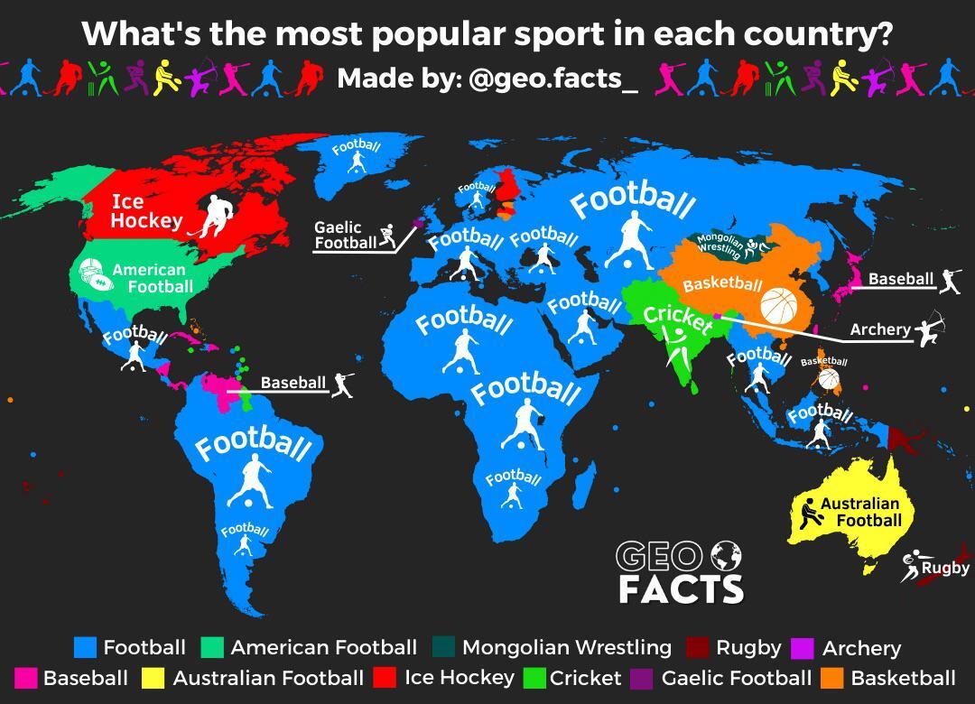 What is the most popular sport in each country? - Picture with text, Statistics, Sport, Geography