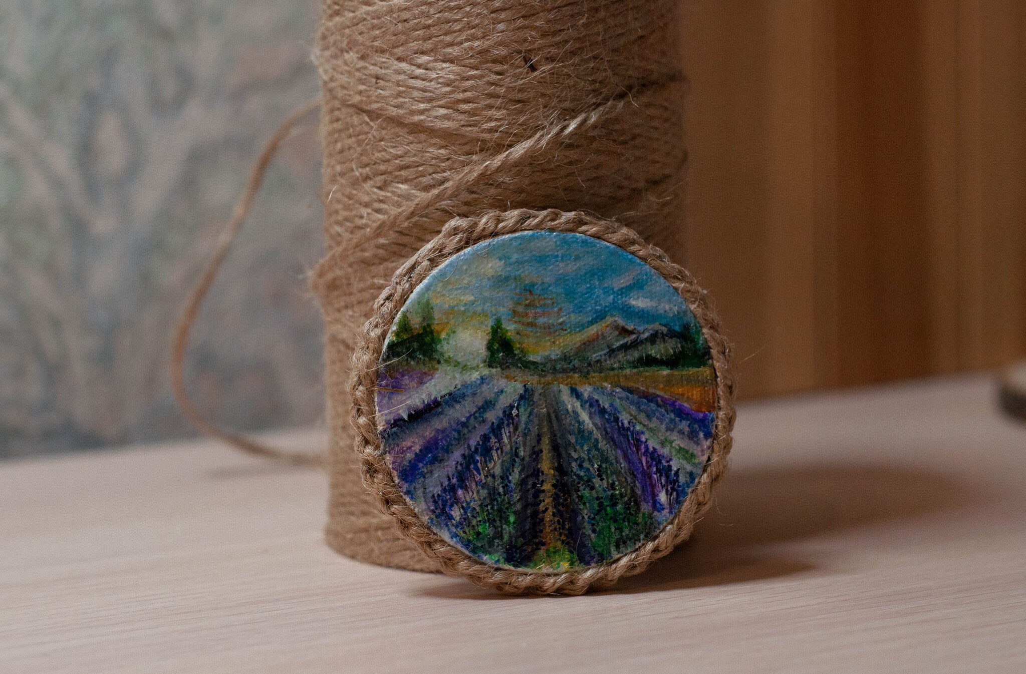 Decor with the aroma of Provence - My, Handmade, Decor, Magnets, Needlework, Panel, Painting, Author's painting, Acrylic, Canvas, Provence, Lavender, Field, Landscape, Longpost, Needlework without process