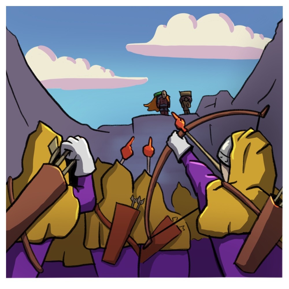 Archers - My, Comics, RPG, Adventures, Archers, Shield, Sword, Longpost, Mat