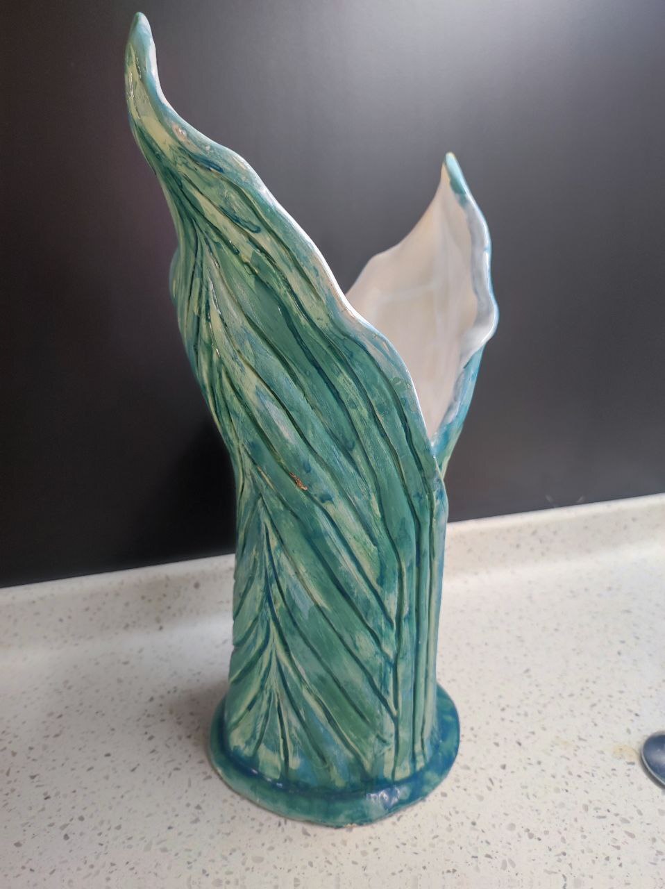 Vase in sgraffito technique - My, Ceramics, Needlework without process, Longpost