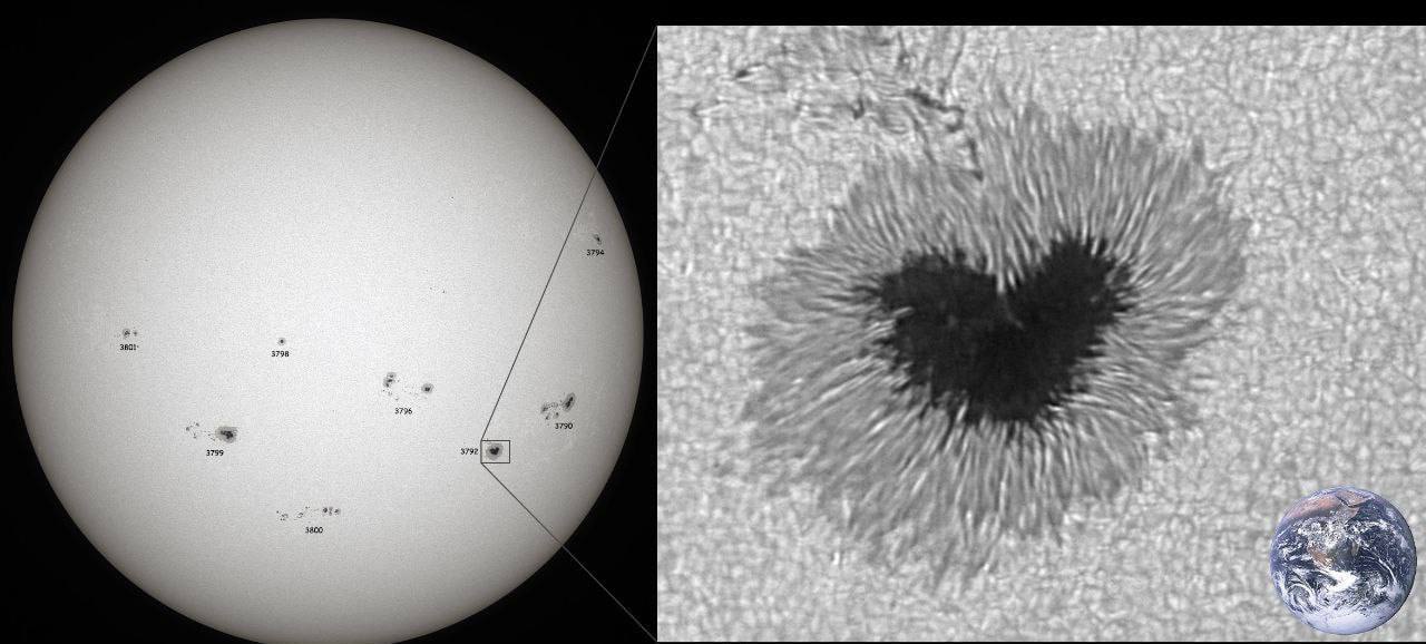 A heart-shaped spot appeared on the Sun - The sun, Heart, The photo, Space, Sun spots