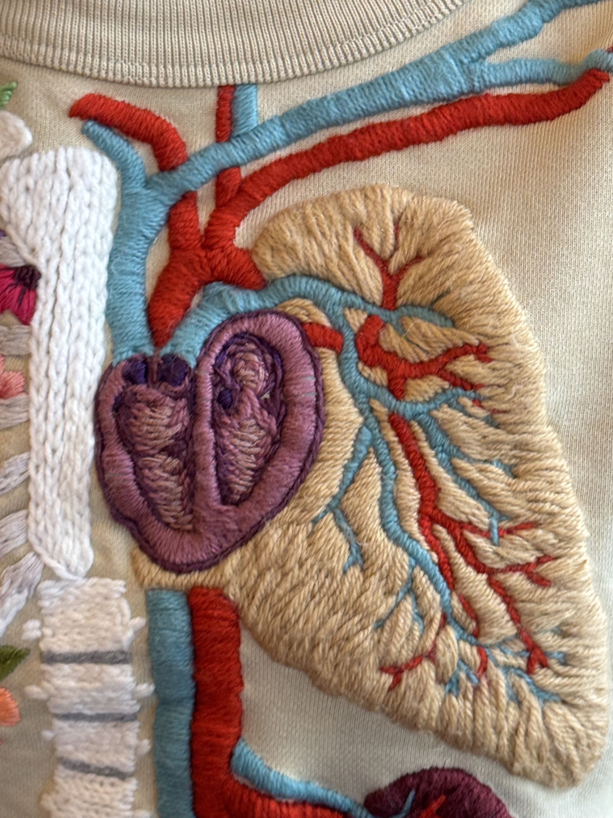 Reply to These anatomical sweaters look amazing! - My, Pullover, Art, Vertical video, Нейронные сети, Neural network art, Embroidery, Satin stitch embroidery, Knitting, Handmade, With your own hands, Needlework with process, Needlework, Organs, Blood vessels, Girls, Reply to post, Longpost