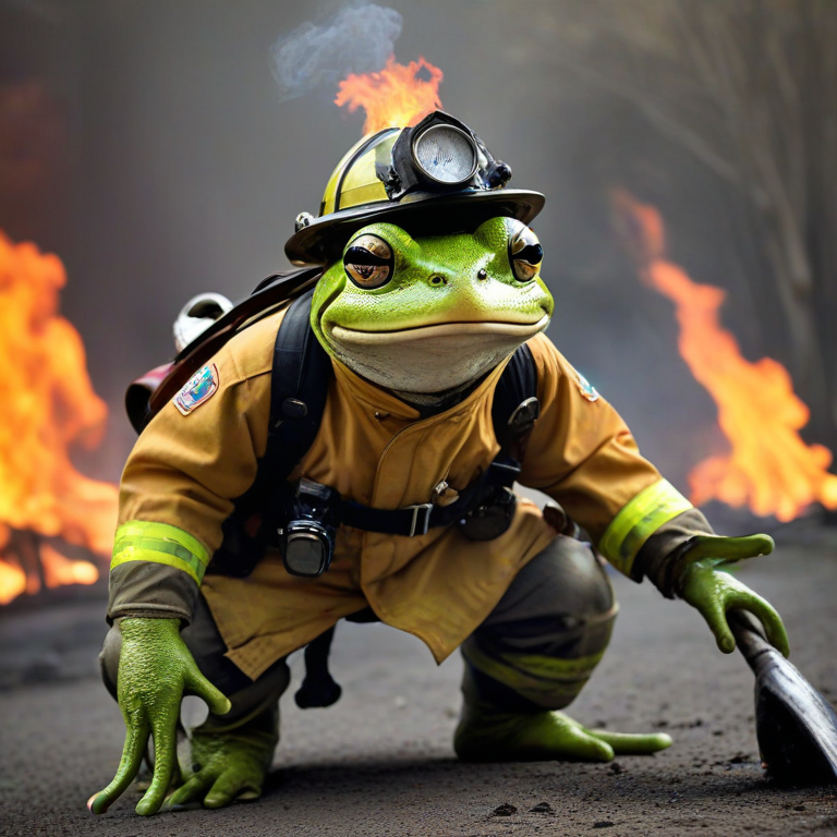 Frogs on fire - It Is Wednesday My Dudes, Frogs, Wednesday, Neural network art