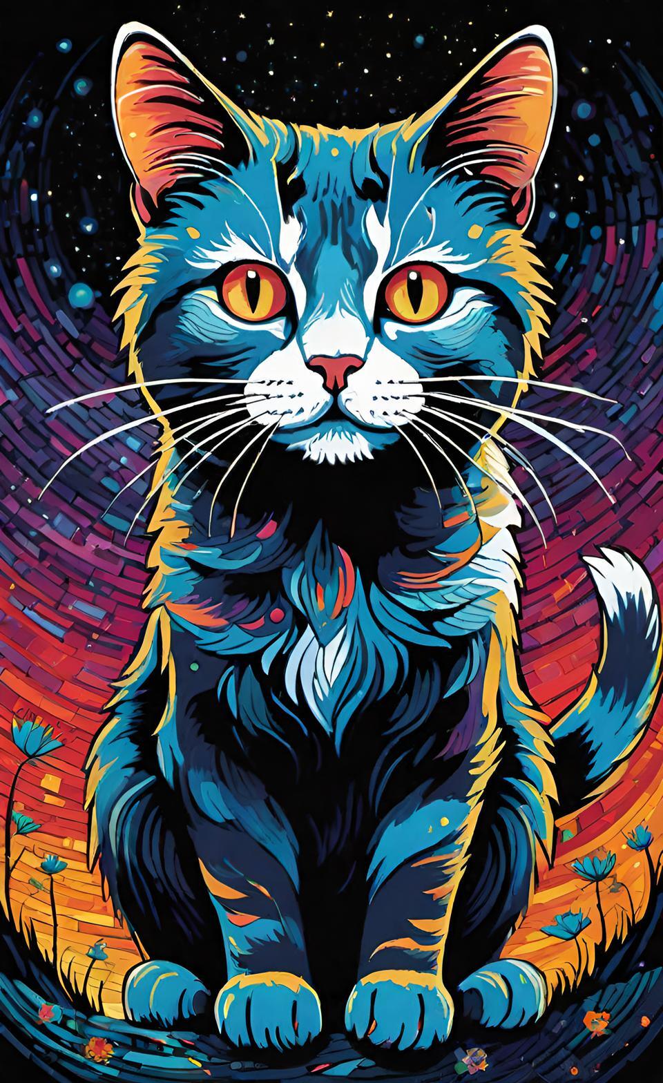 Category “Interesting fact from AI” - My, Artificial Intelligence, Computer graphics, Telegram (link), Telegram, Neural network art, cat, Kittens, Small cats, Cat lovers, Meow, Longpost