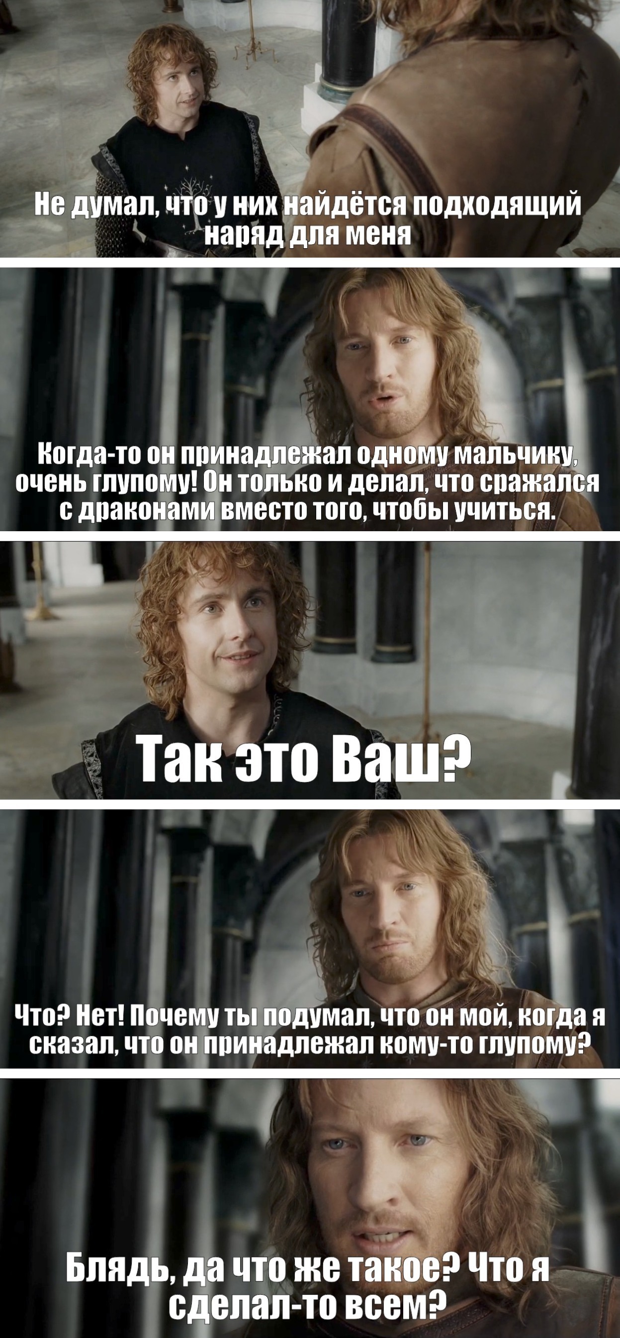 Faramir - Humor, Picture with text, Lord of the Rings, Faramir, Peregrin Took, Mat, Longpost