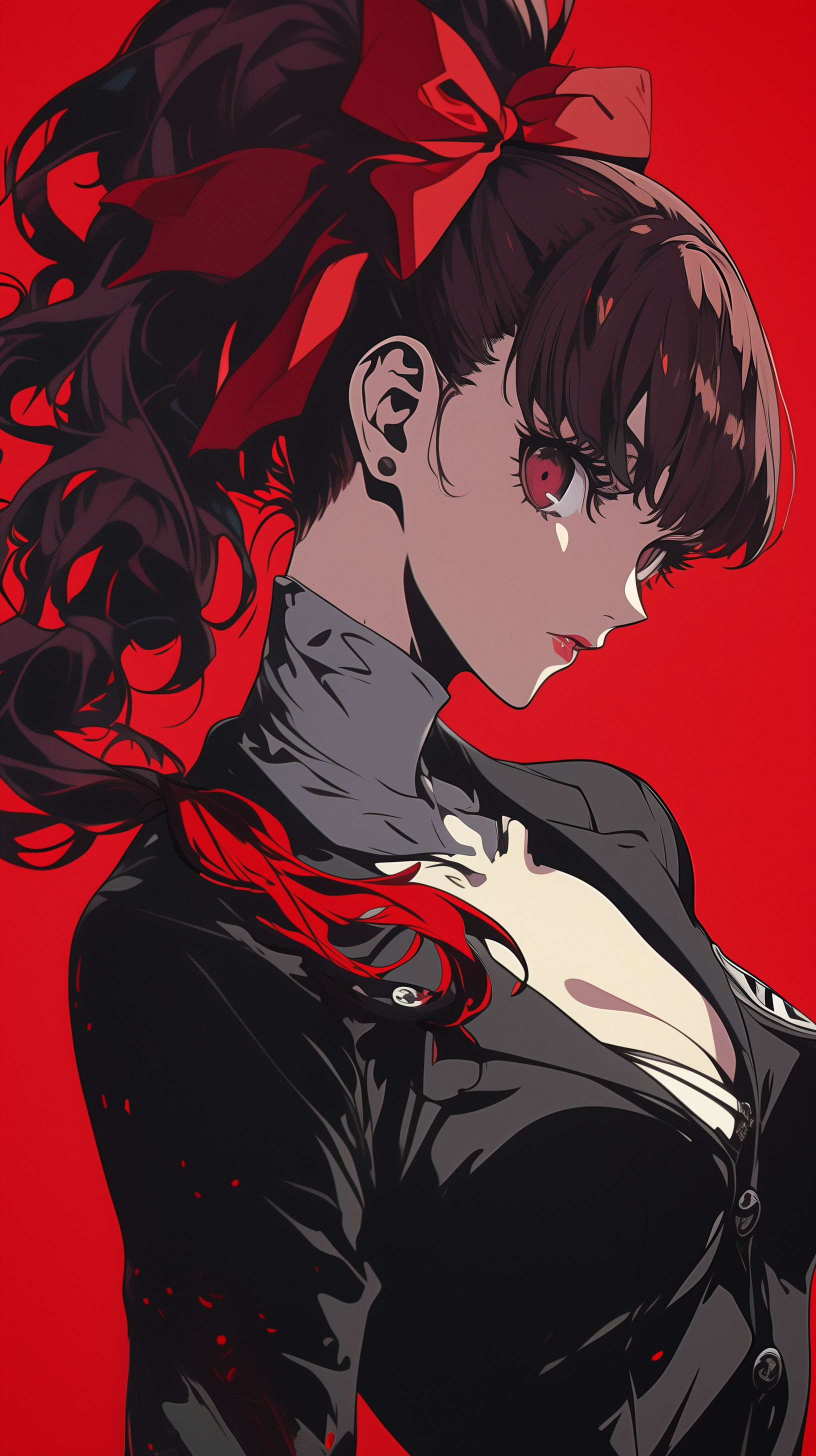 Ёсидзава - Арт, Аниме, Anime Art, Persona, Persona 5, Kasumi Yoshizawa, Игры, Game Art, Длиннопост, Арты нейросетей