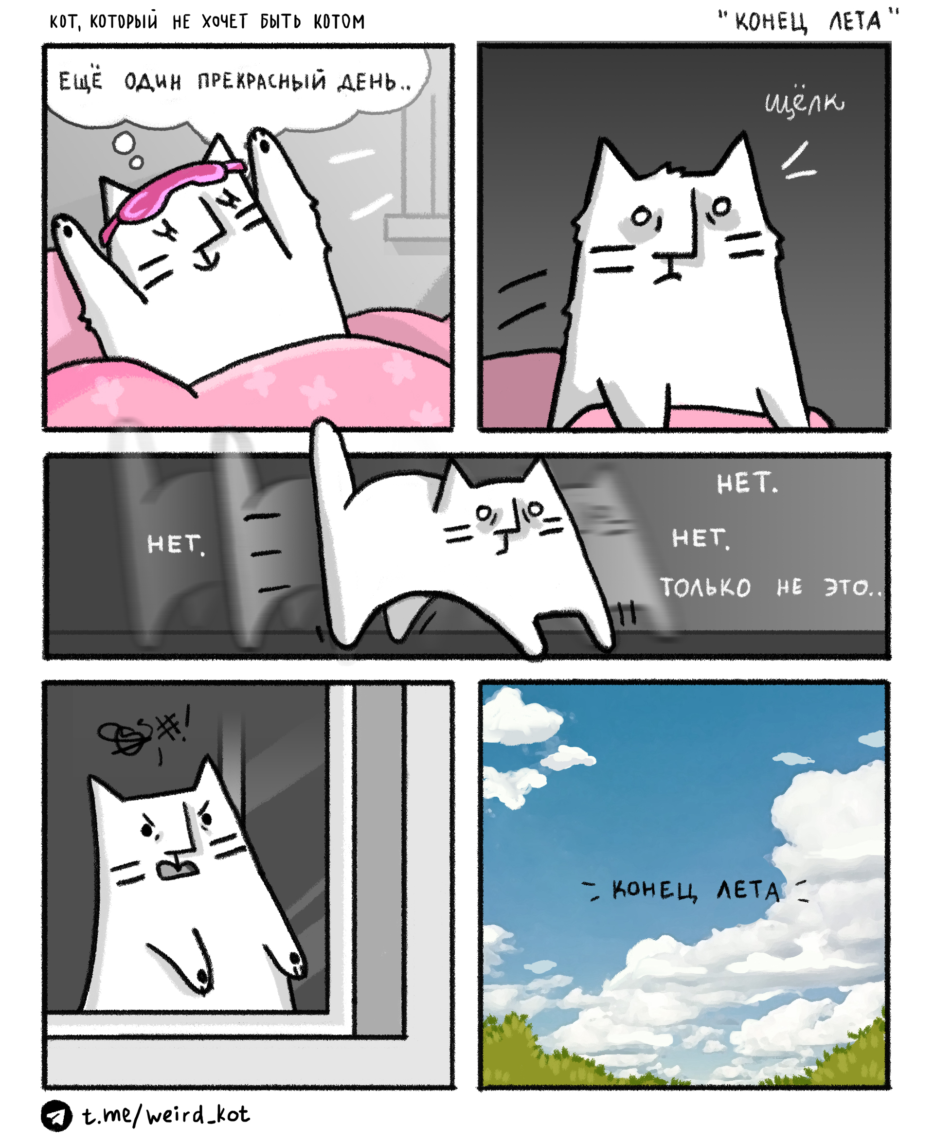 Comic about Cat #93 Summer - My, Weird_Tanya comics, Author's comic, Comics, cat, Humor, Summer, End of summer