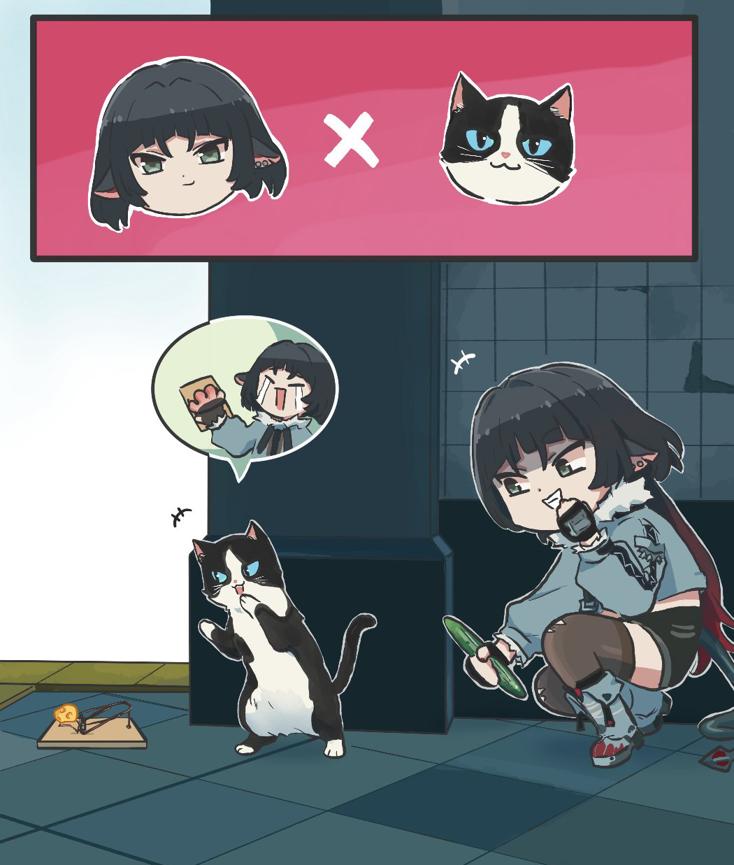 Cat lovers - Zenless Zone Zero, Xinzoruo, Jane Doe (zzz), Zhu Yuan (zzz), Qingyi (zzz), Seth (zzz), Anime art, Reddit (link), Longpost