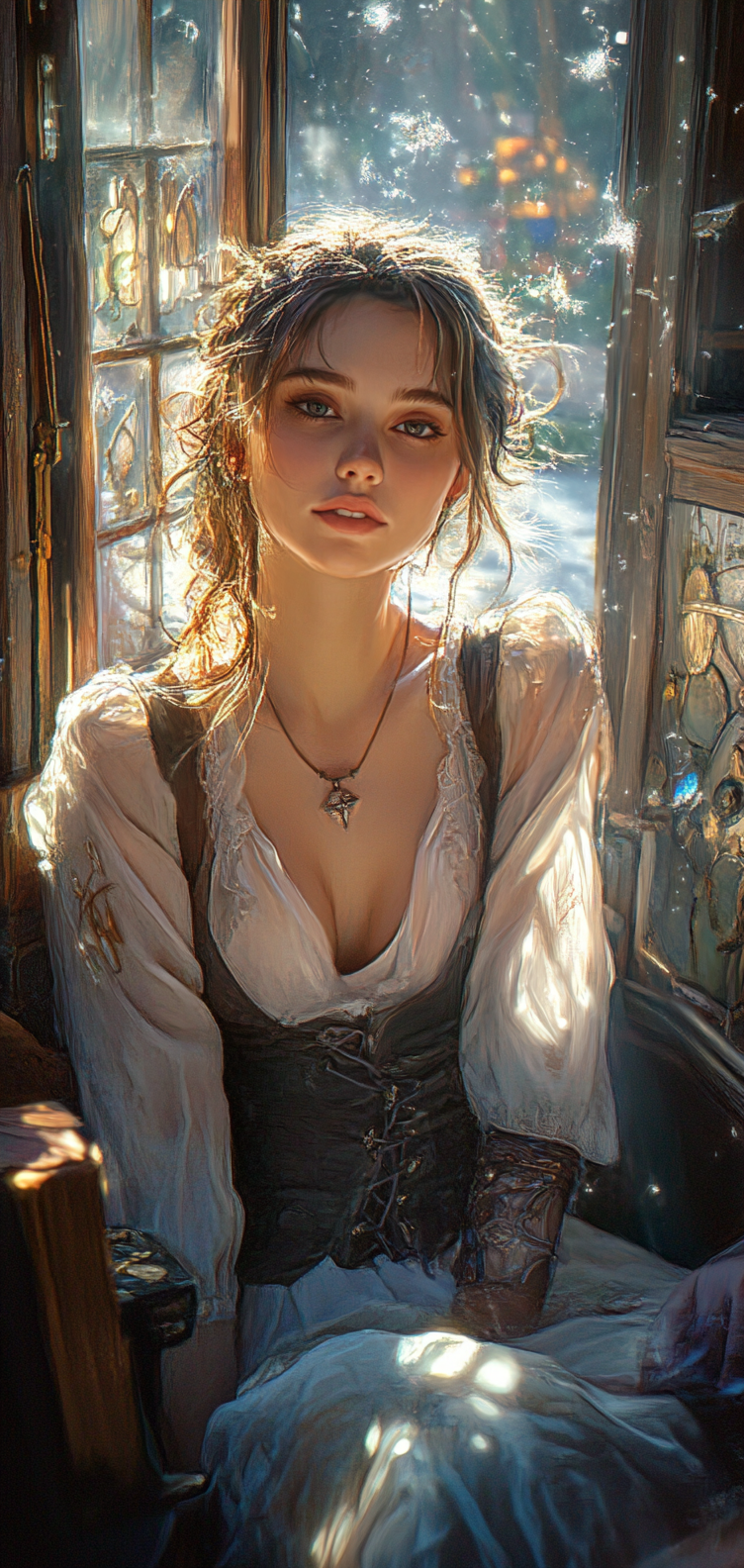 Beautiful Girls - Steampunk Fantasy Phone Wallpaper - My, Midjourney, Neural network art, Art, Telegram (link), Fantasy, Steampunk, Phone wallpaper, Wallpaper, Girls, Longpost