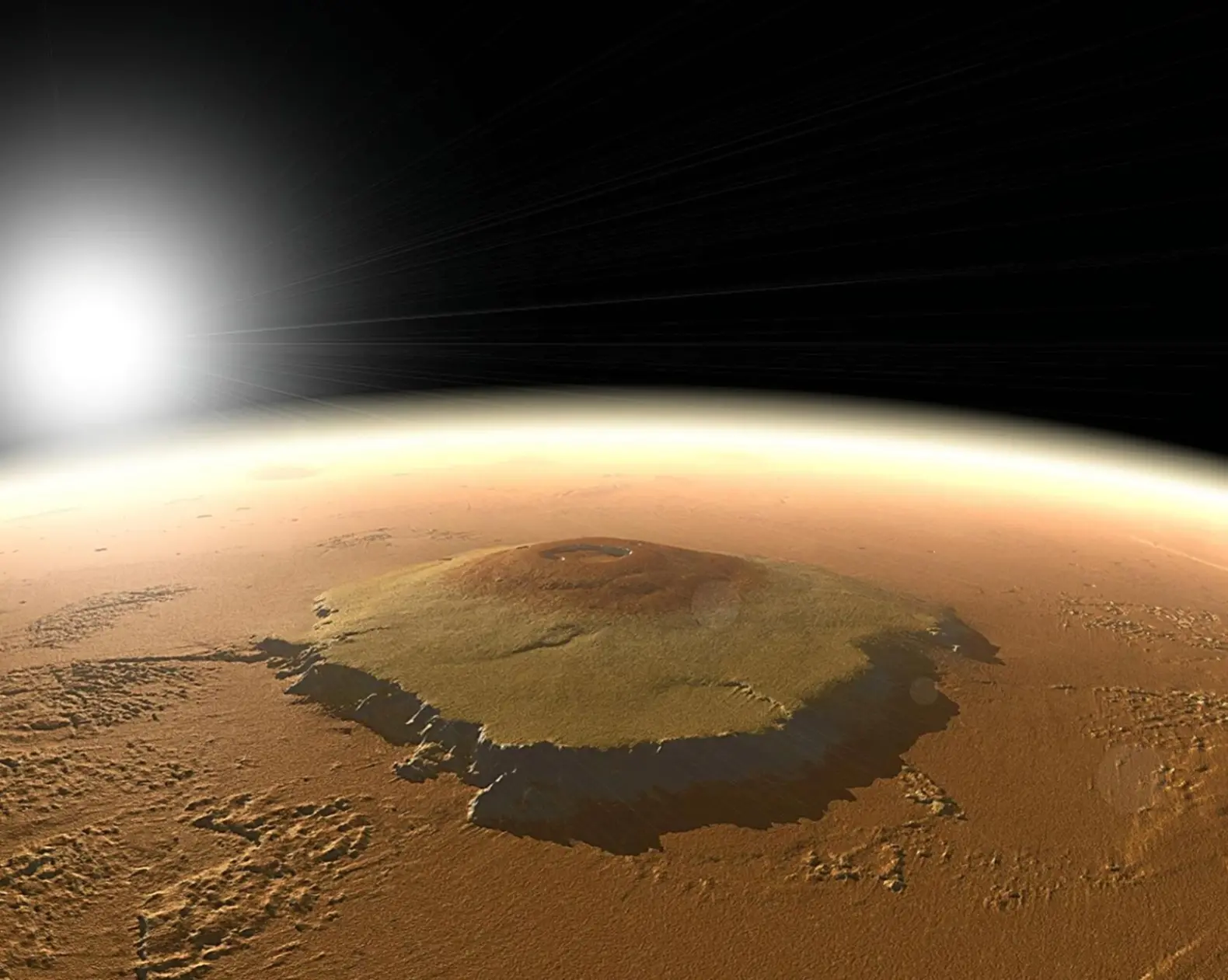 Olympus is a gigantic volcano, which is almost 7 times larger than the Moscow region - My, The science, Space, Mars, Mount Olympus (planet Mars), Informative, Astronomy, Longpost