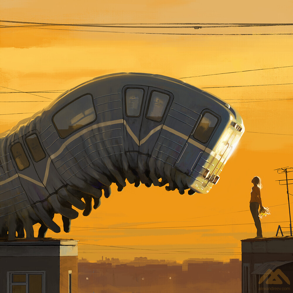 We won't tell anyone - Art, Drawing, Girls, A train, Roof, Date