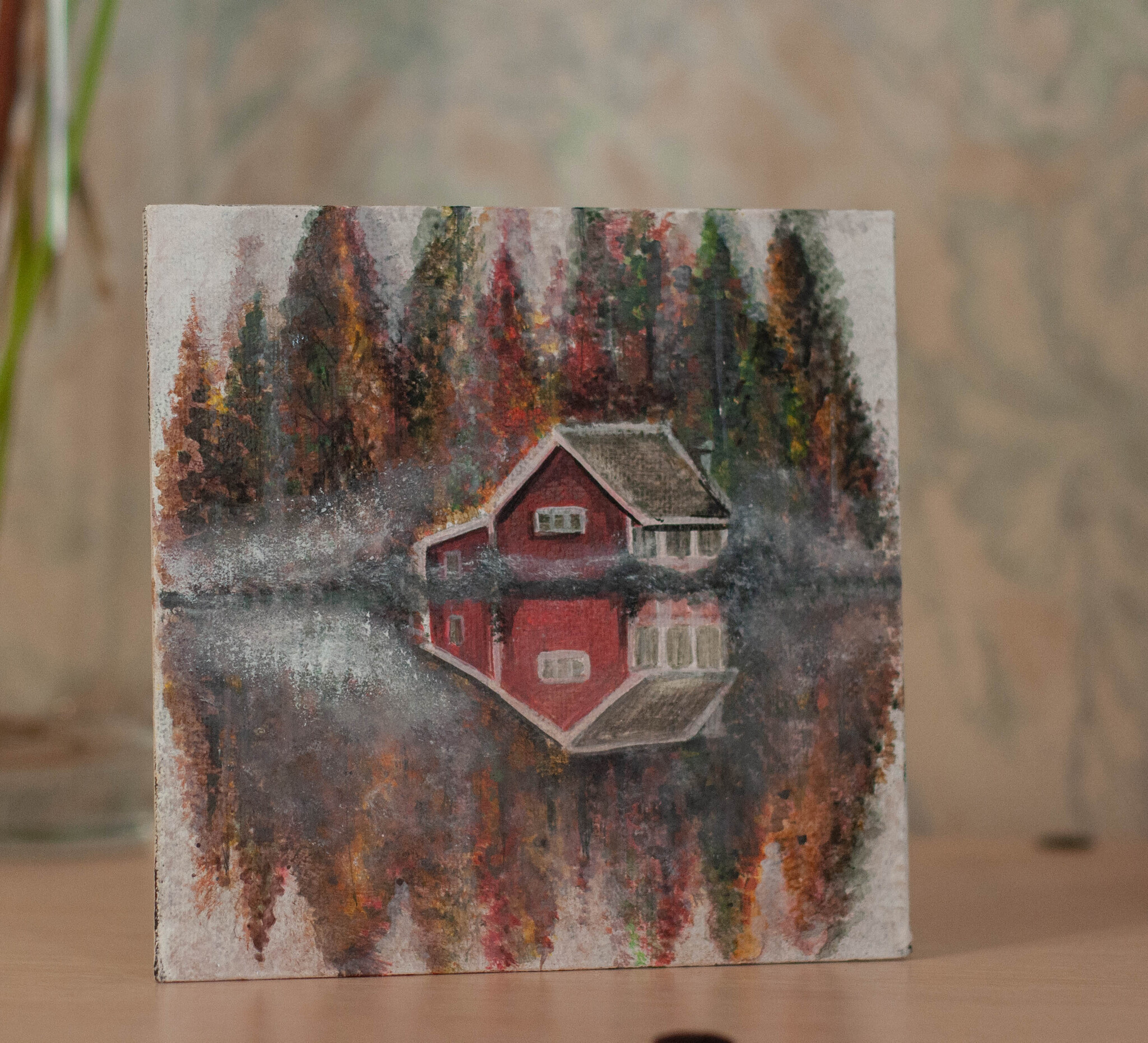 Cozy Lapland House in Finland - My, Lapland, Finland, House, Cosiness, Decor, Painting, Painting, Portrait by photo, Acrylic, Canvas, Interior painting, Paints, Longpost