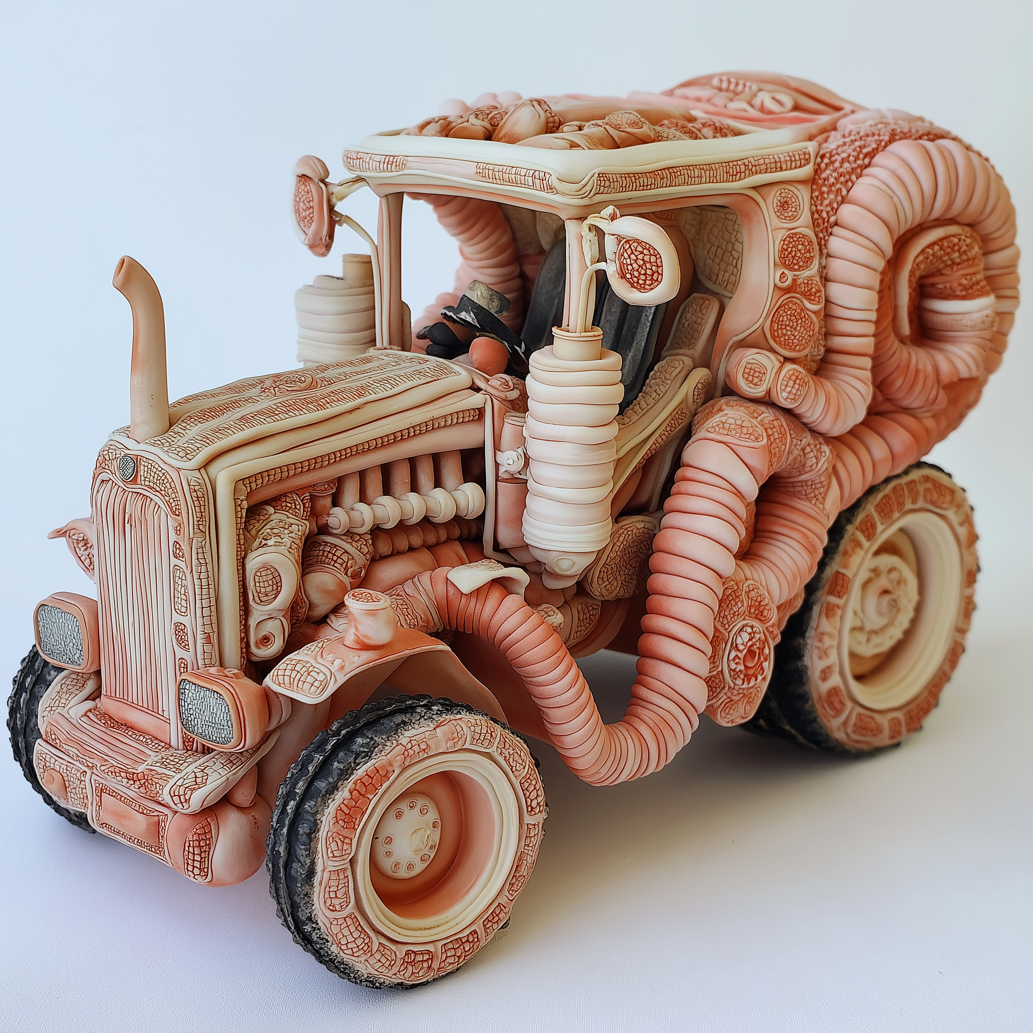 Gastrointestinal tractor - My, Humor, Neural network art, Нейронные сети, Wordplay, Pun, Tractor, Car, Midjourney, Absurd, Strange humor, Stomach, Intestines, Images